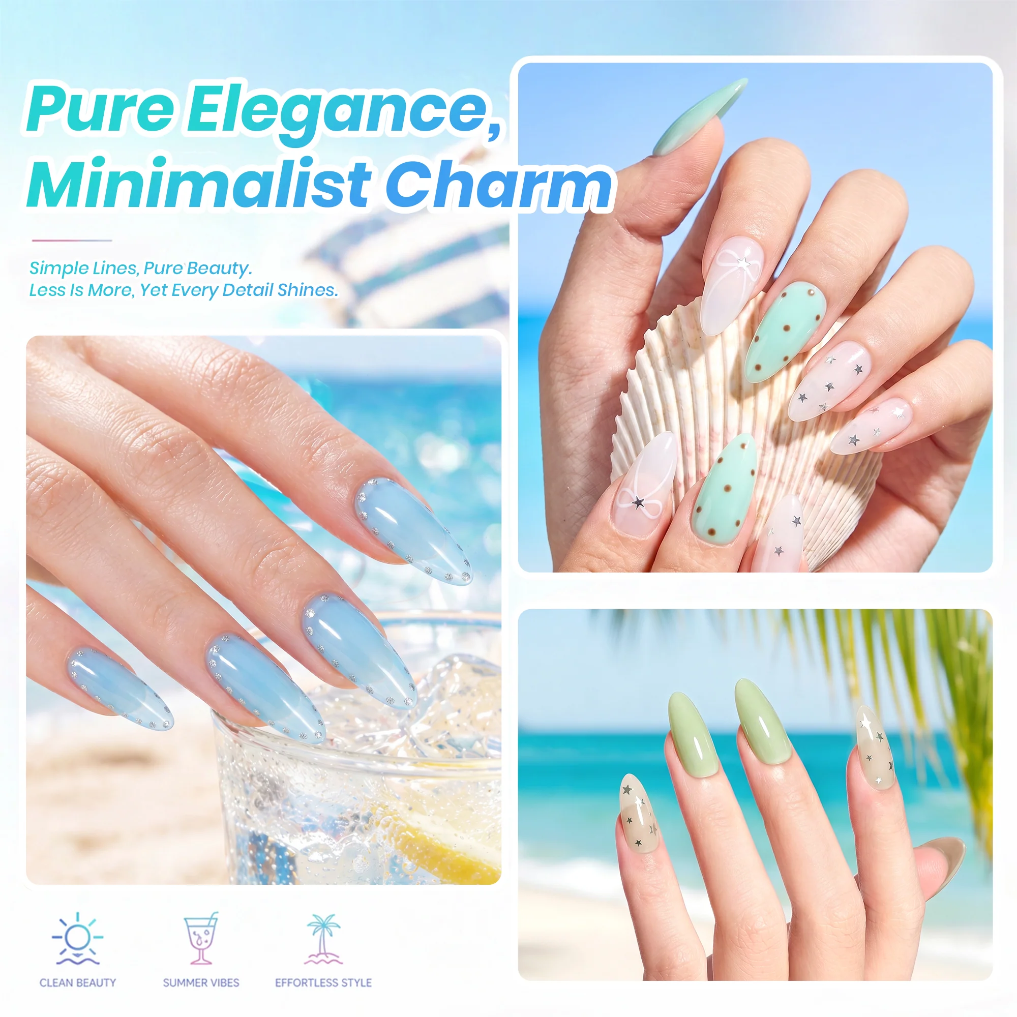 Beetles Summer Voyage - Seasalt Holiday Gel Summer Nails 6 Colors Gel Polish Set 9ml - Image 7