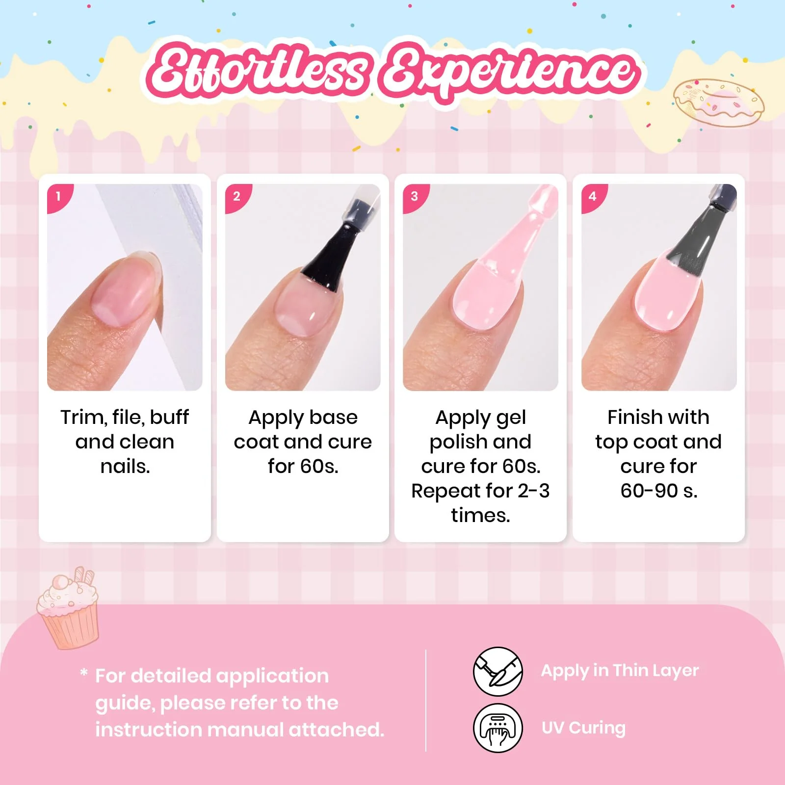 Beetles Pink Gel Polish -Strawberry  Nails Milk, Light Pink Gel Nail Polish for Pastel Nails - Image 6