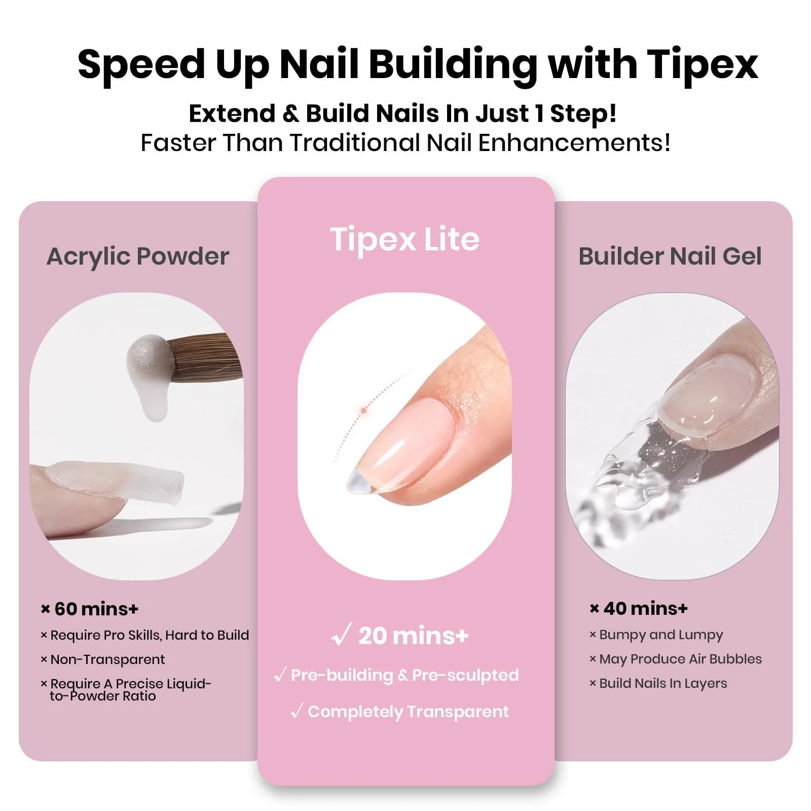 Beetles Tipex Lite Apex Nail Tips - Almond Short 512pcs 16 Sizes - Image 5
