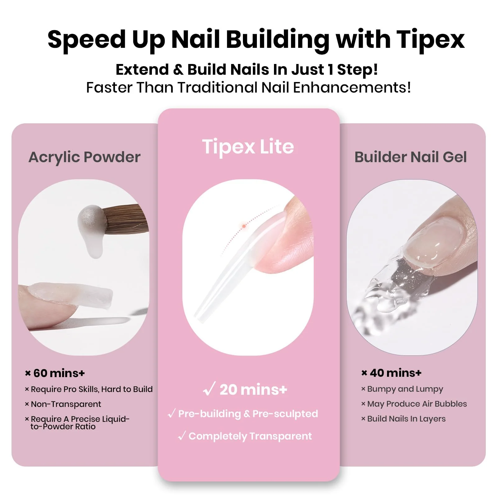 Beetles Tipex Lite Apex Nail Tips - Coffin Long 256pcs 16 Sizes - Image 5