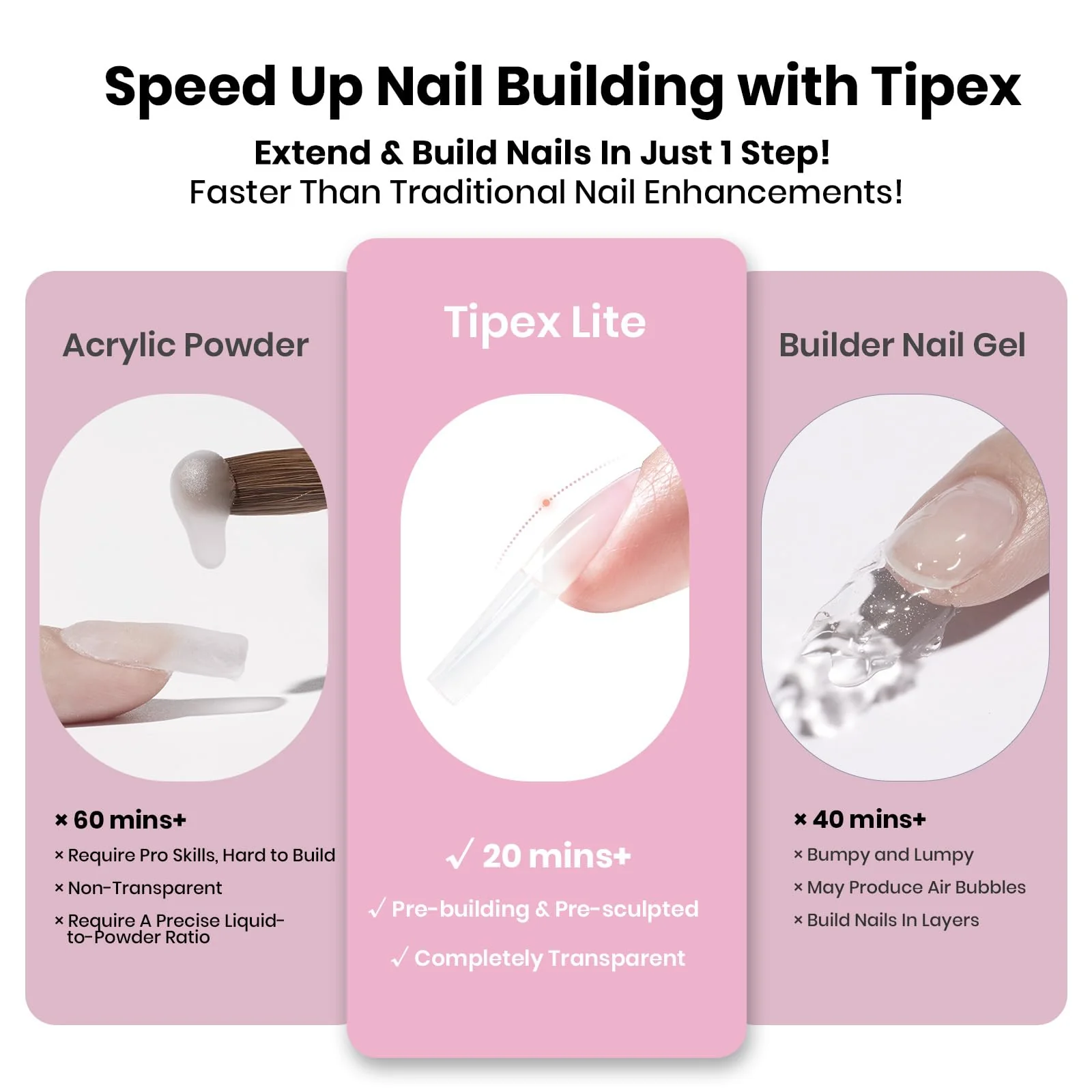 Beetles Tipex Lite Apex Nail Tips - Square Long 96pcs 16 Sizes - Image 5