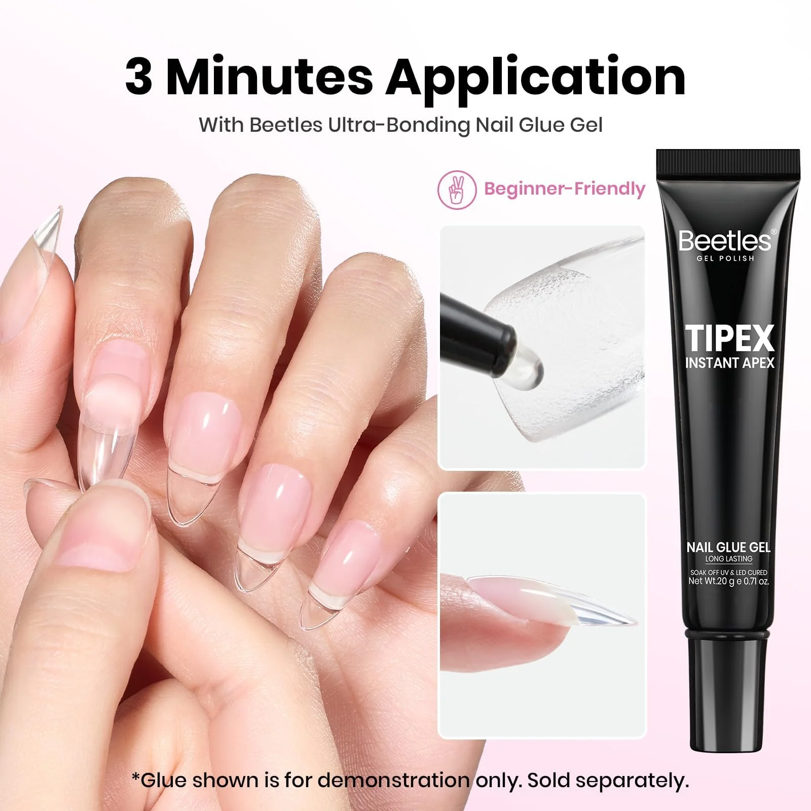 Beetles Tipex Lite Apex Nail Tips - Stiletto Medium 512pcs 16 Sizes - Image 7