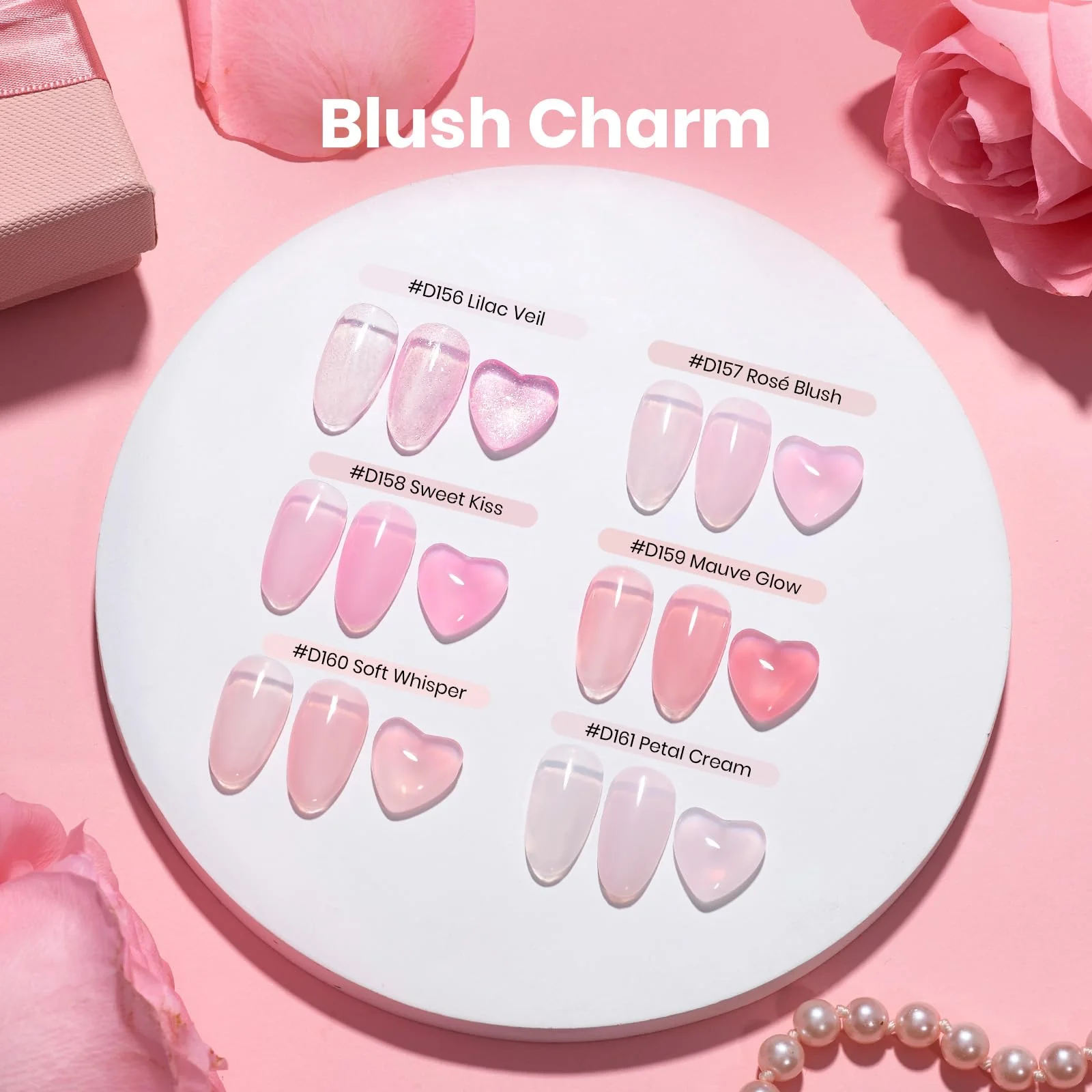 Beetles Nails: Blush Charm Cat Eye Gel Nail Polish Builder Gel Kit with Mini Nail Lamp - Image 4