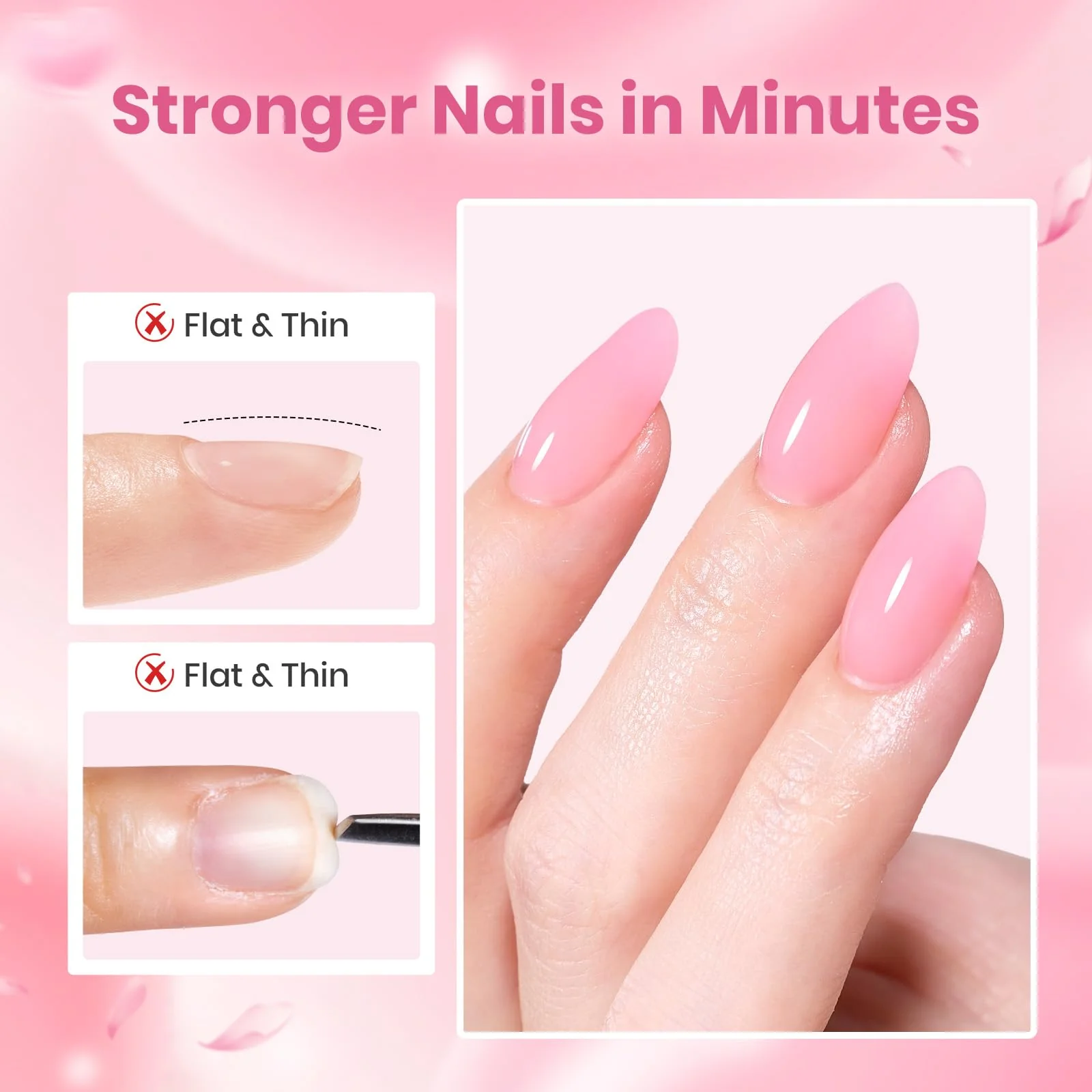 Beetles Nails: Blush Charm Cat Eye Gel Nail Polish Builder Gel Kit with Mini Nail Lamp - Image 6