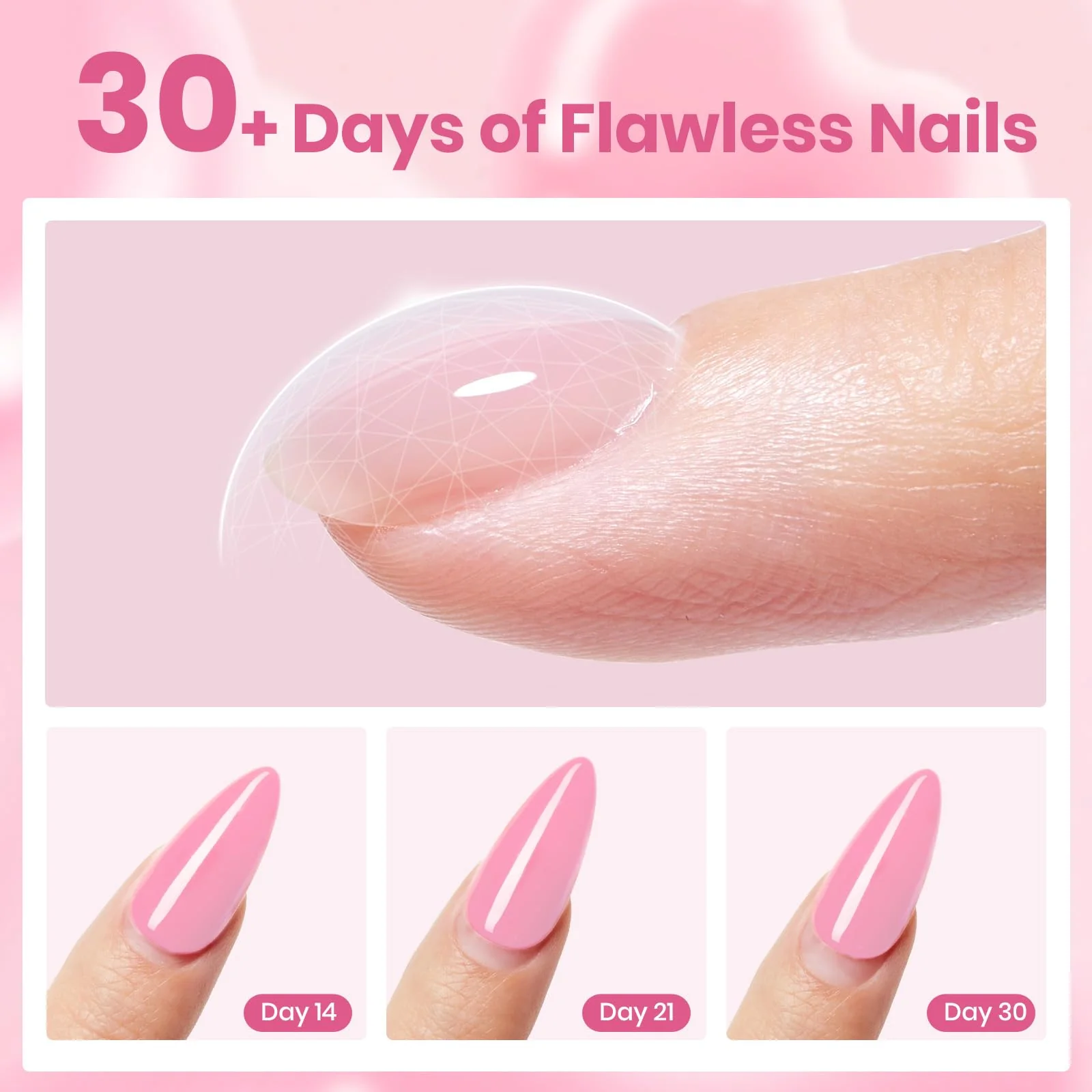 Beetles Nails: Blush Charm Cat Eye Gel Nail Polish Builder Gel Kit with Mini Nail Lamp - Image 7