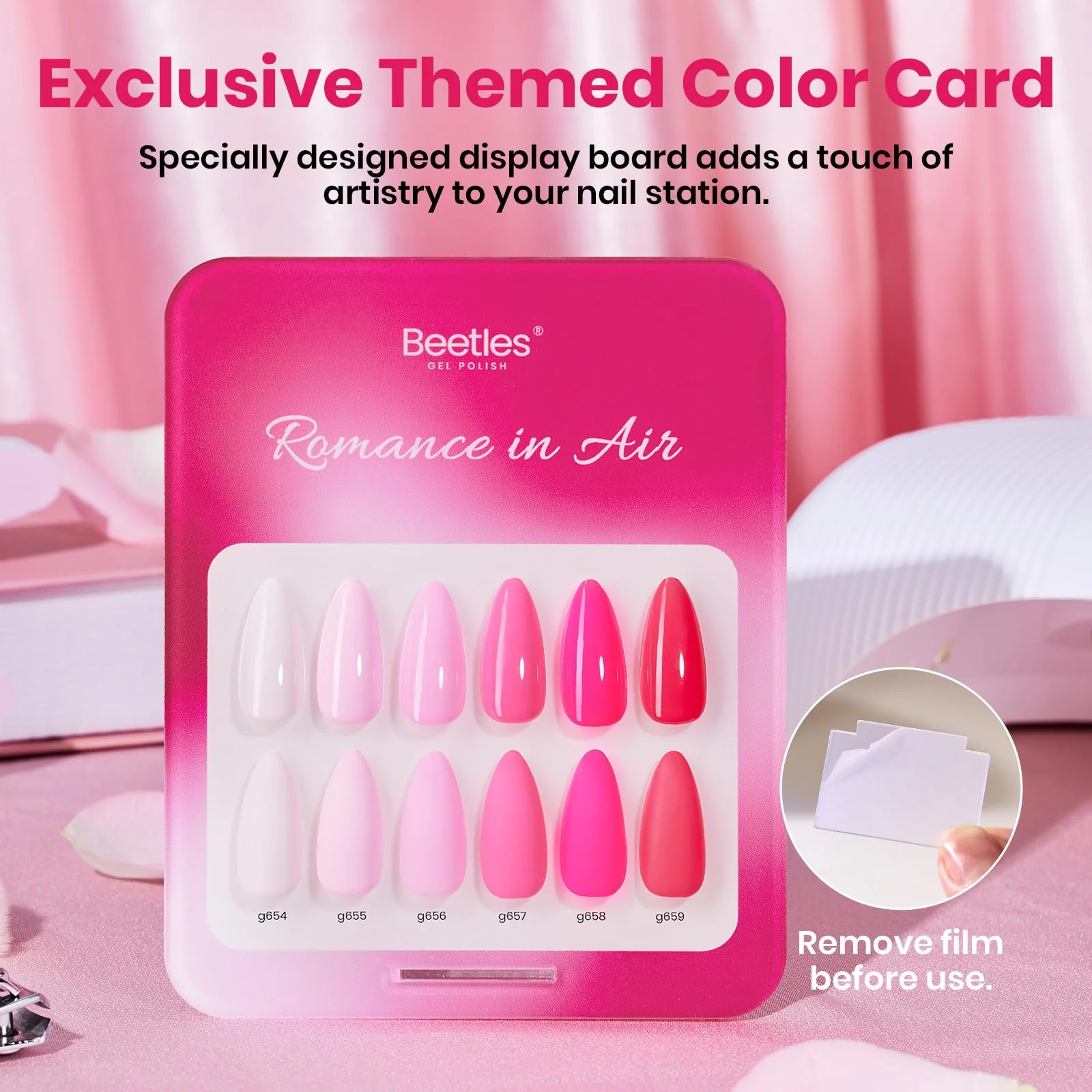 Beetles Valentines Pink Gel Polish Set - Romance in Air Collection 15Ml Bright Neon Light Hot Pink Colors - Image 4