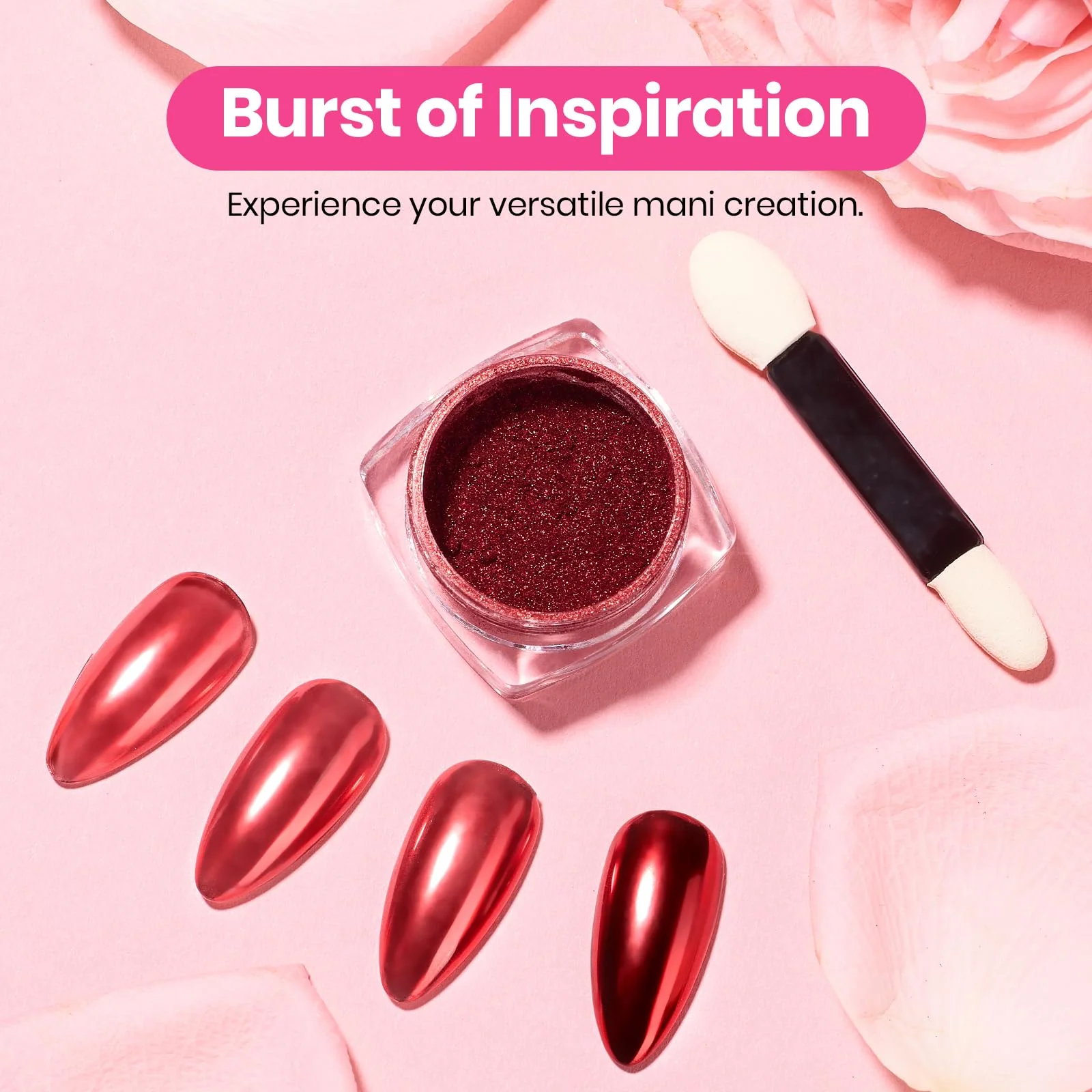 Beetles Valentines Red Chrome Nail Powder Mirror Effect Chrome Powder - Image 2
