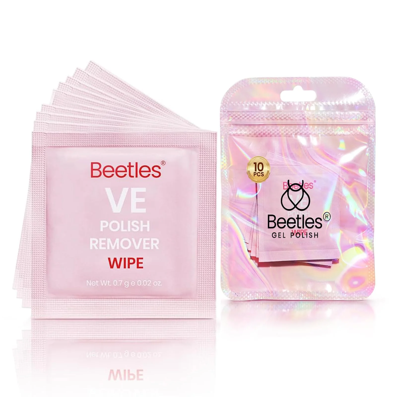 Beetles Wrapped Wipes Sealed Securely Nails Polish Remover (10 Pack)