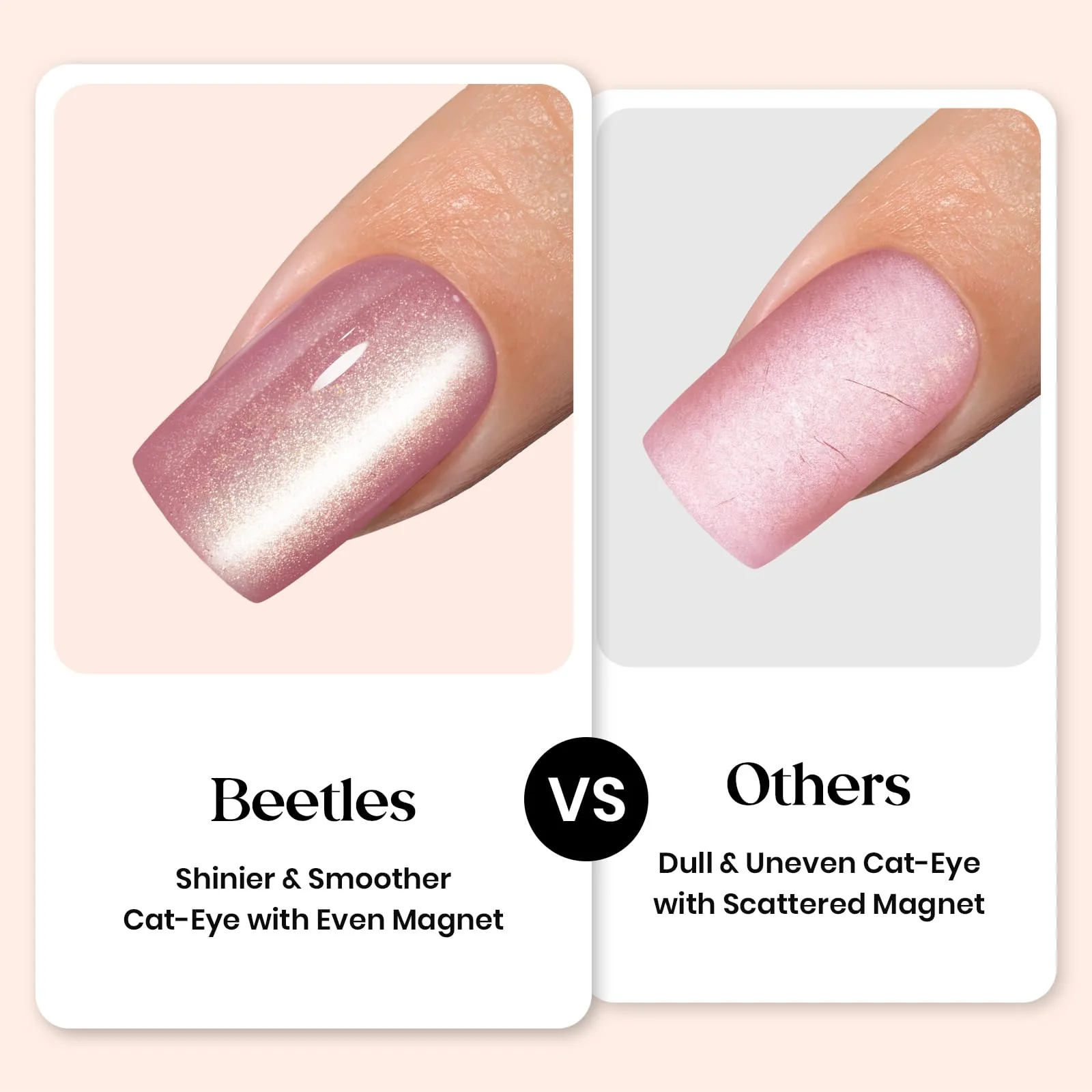 Beetles Cat Eye Nails - 16 Sizes 224 Pcs 7 Colors Short Square Press On Nails Natural Salon Quality - Image 7