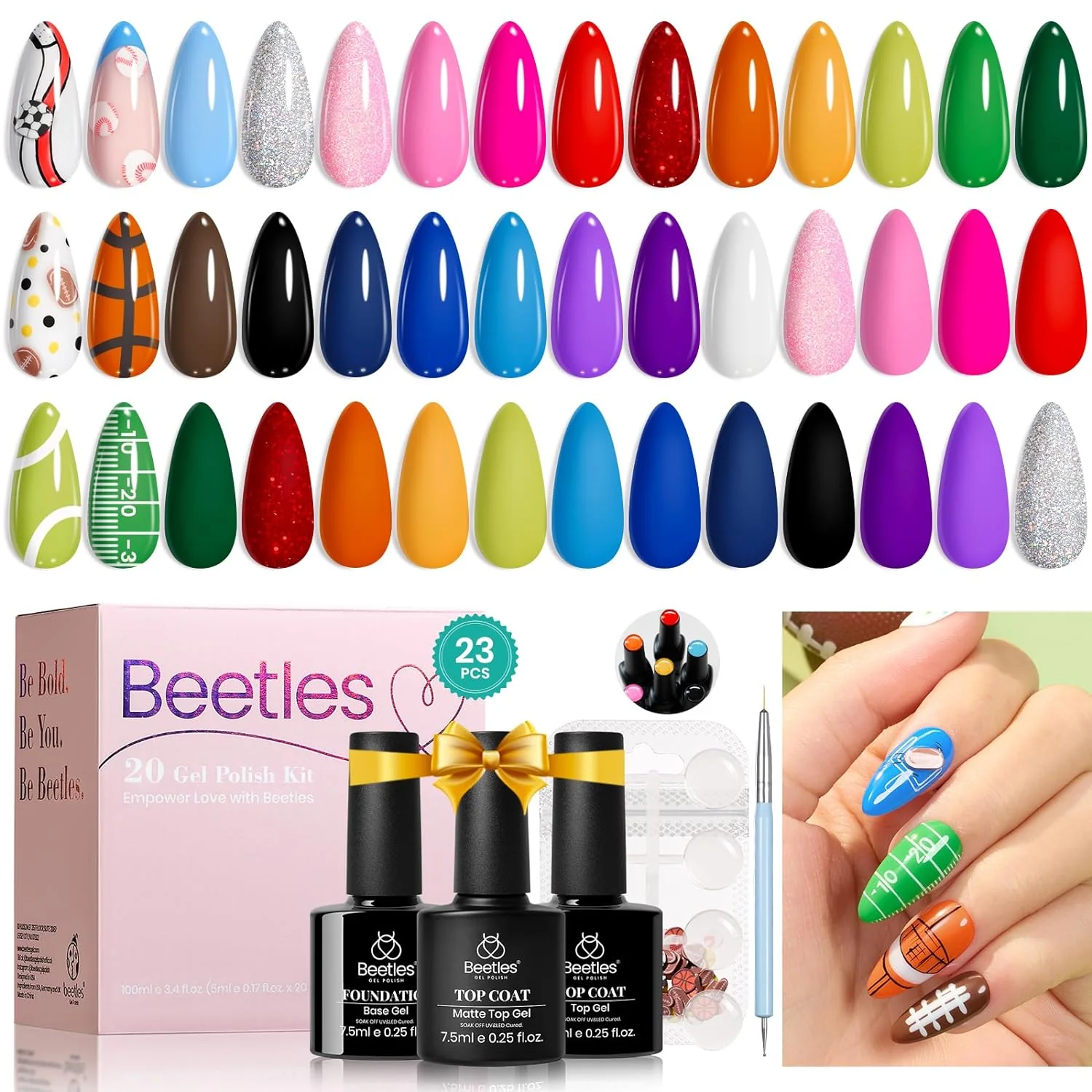 Blokecore-20 Gel Colors Set with Top and Base Coat (5ml/Each) Nails - Image 8