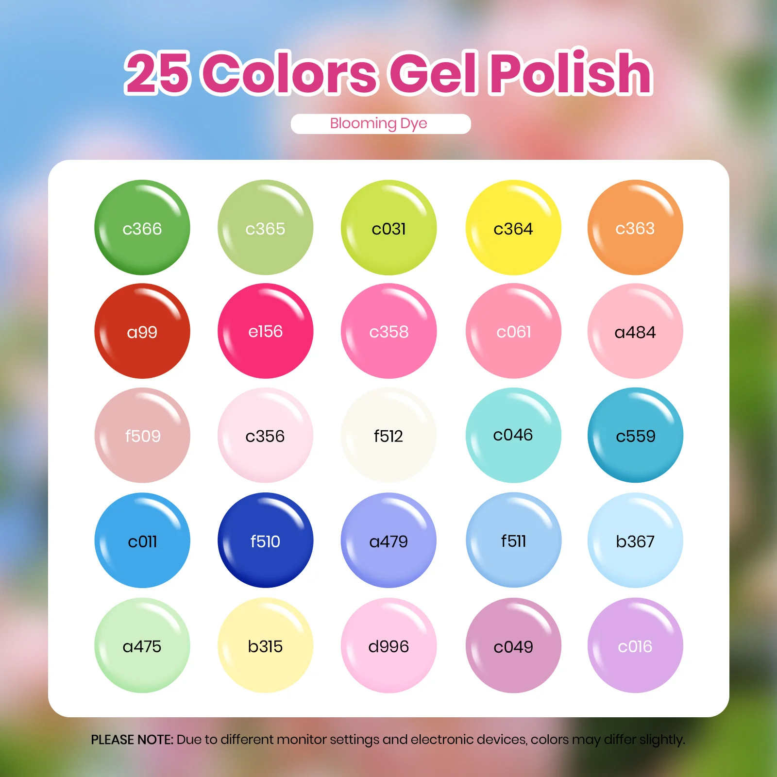Blooming Dye - 25 Gel Colors Set With Blooming Gel Summer Nails Neon Rainbow - Image 2