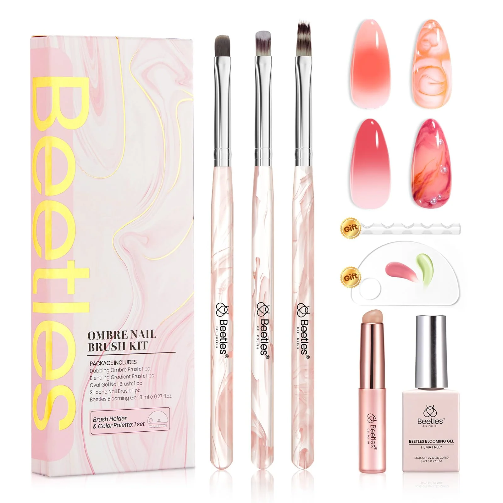 Blooming Gel and Nail Art Brushes Set - Ombre Nail - Image 8
