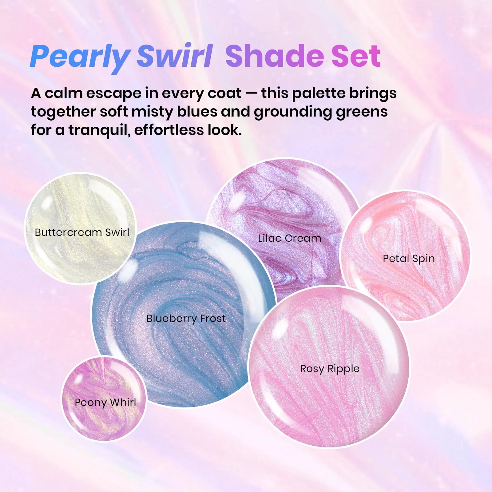 Beetles Shell Thread Gel Nail Polish Set - Stay Shining Pearly Swirl Shade Set - Image 2