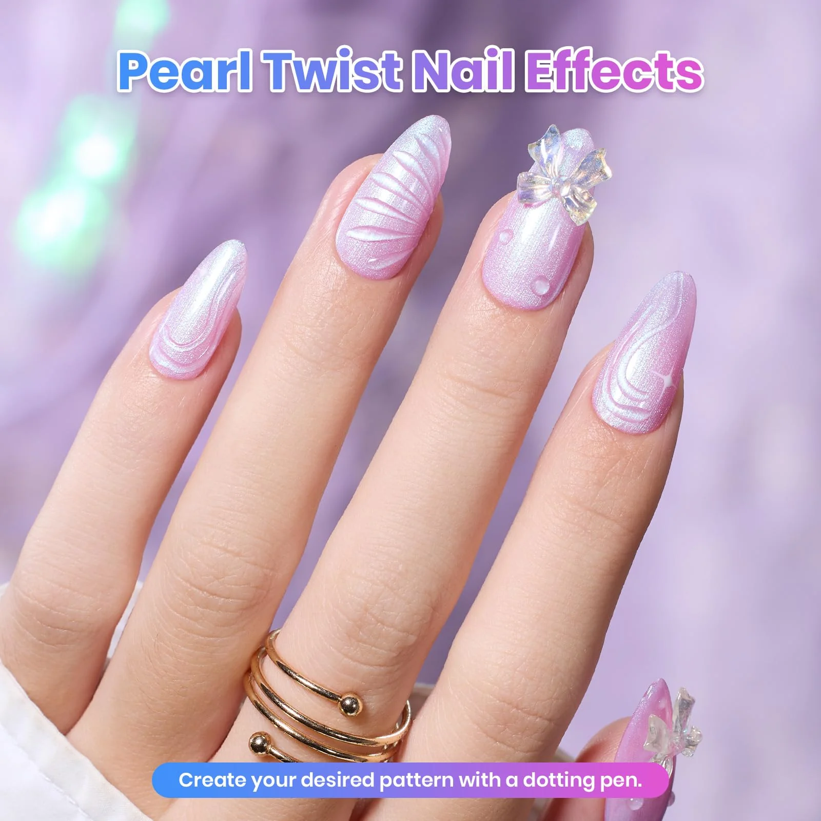 Beetles Shell Thread Gel Nail Polish Set - Stay Shining Pearly Swirl Shade Set - Image 4
