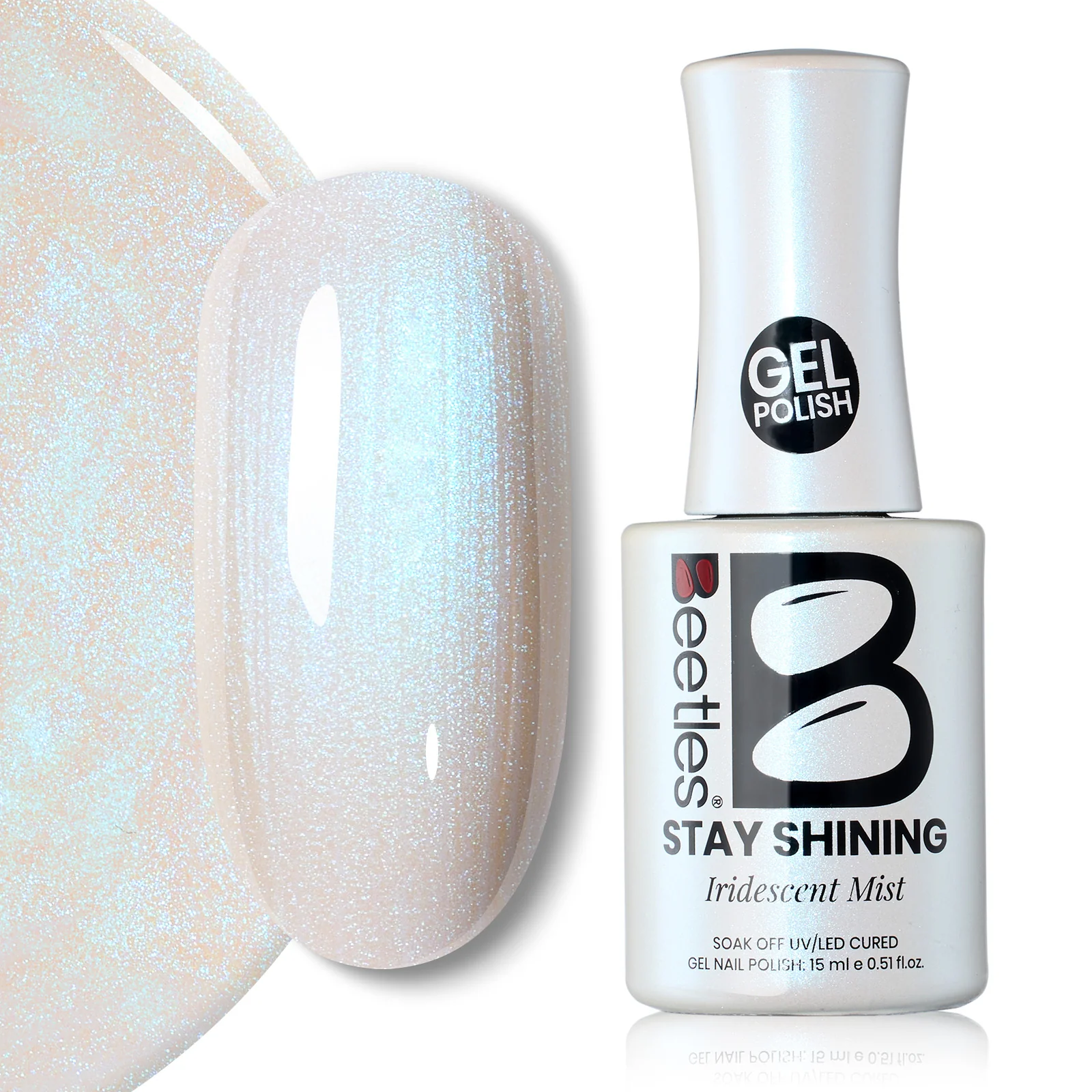 Beetles Stay Shining Gel Polish Iridescent Mist - 15ml of Mystic Haze