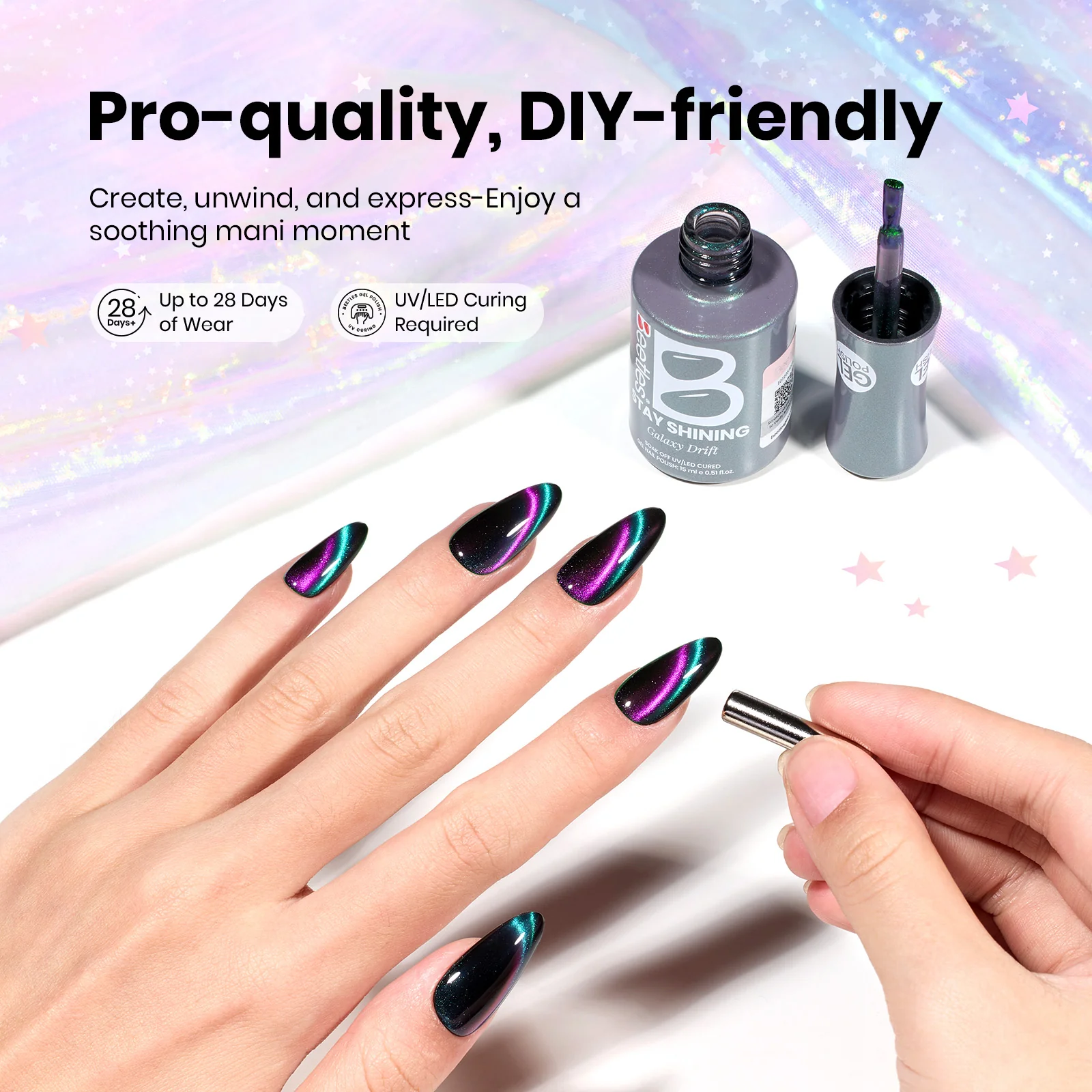 Beetles Stay Shining Gel Polish GALAXY DRIFT - 15ml of Endless Journey - Image 6