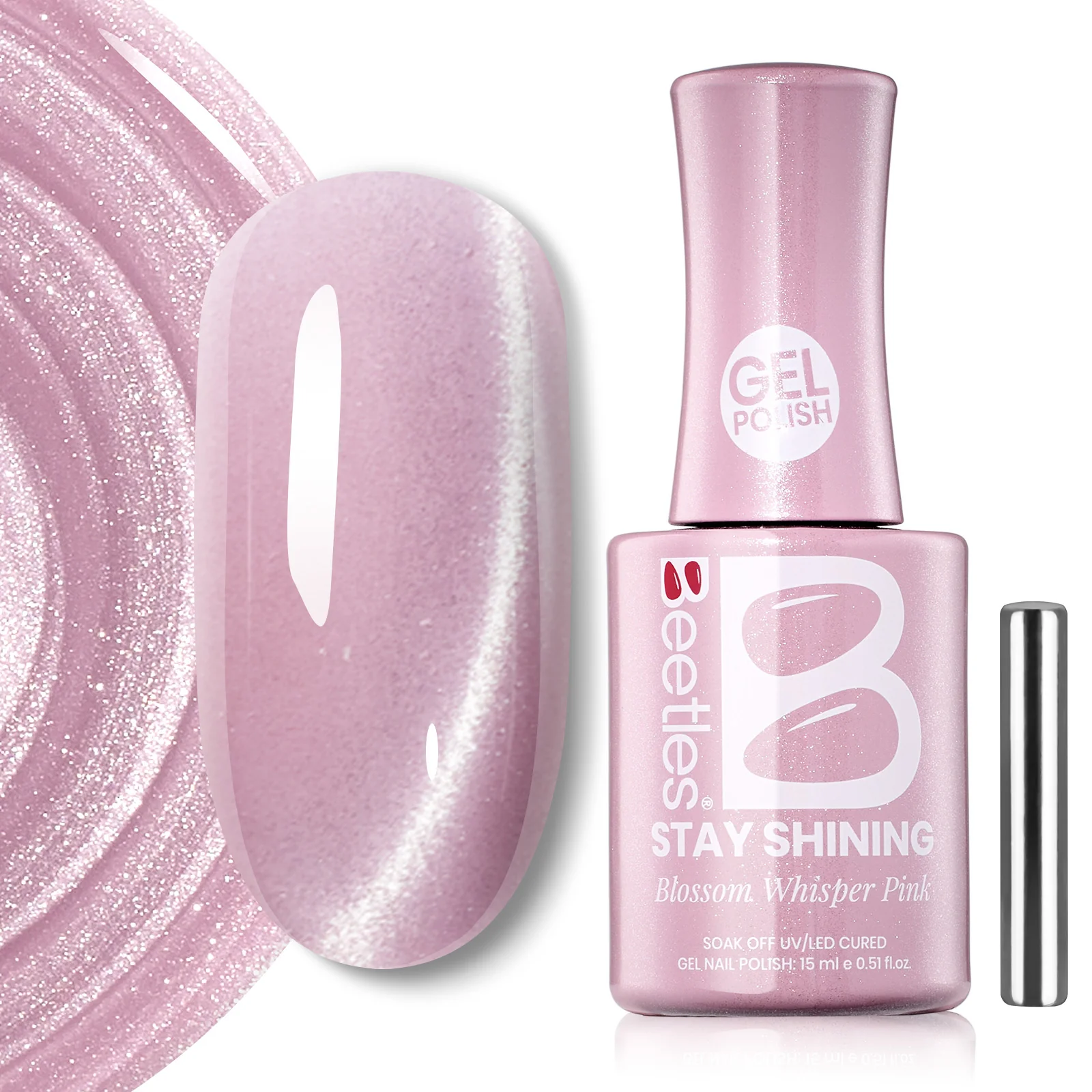 Beetles Stay Shining Gel Polish Blossom Whisper Pink - 15ml of Quiet Bloom