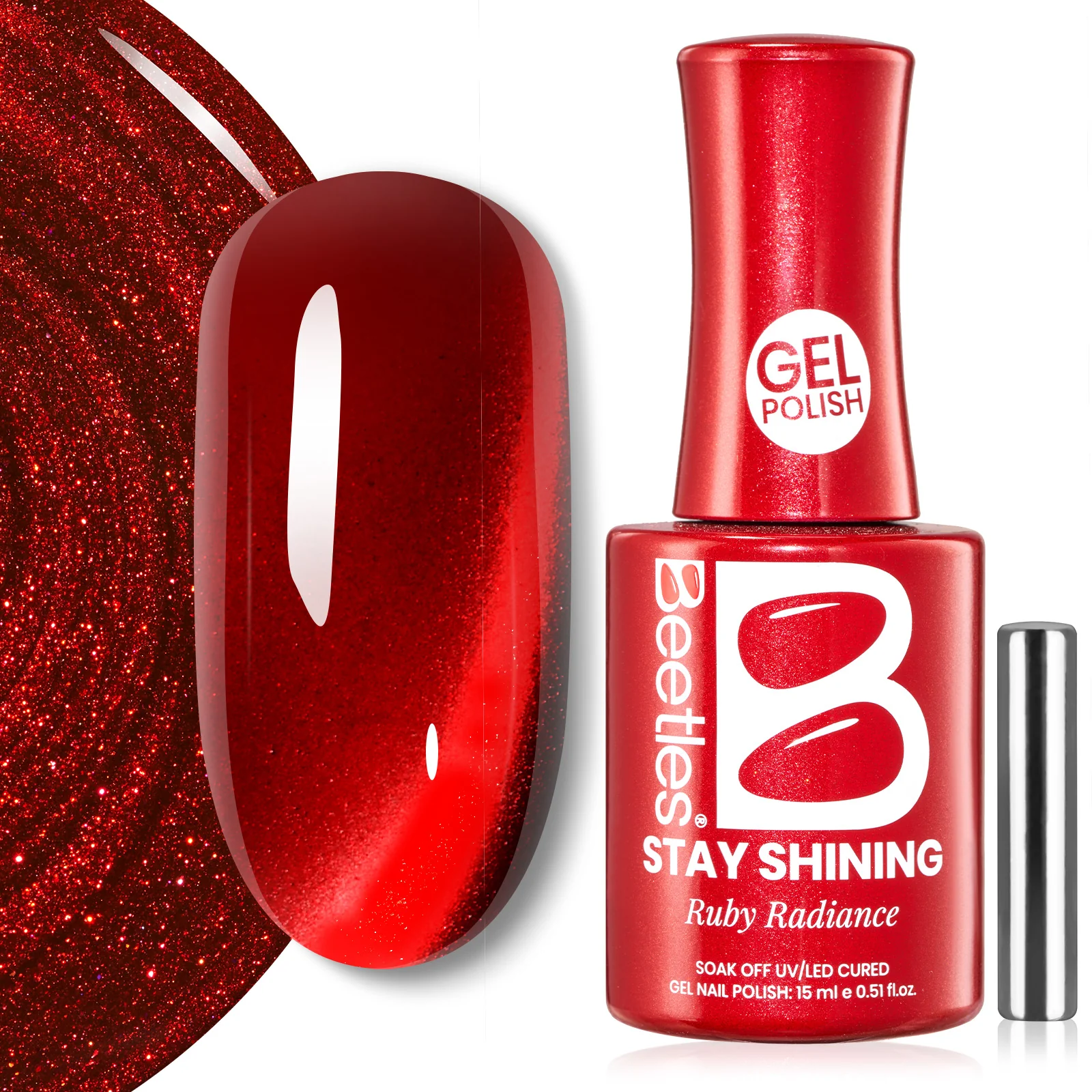 Beetles Stay Shining Gel Polish Ruby Radiance-15ml of Luxury Glow