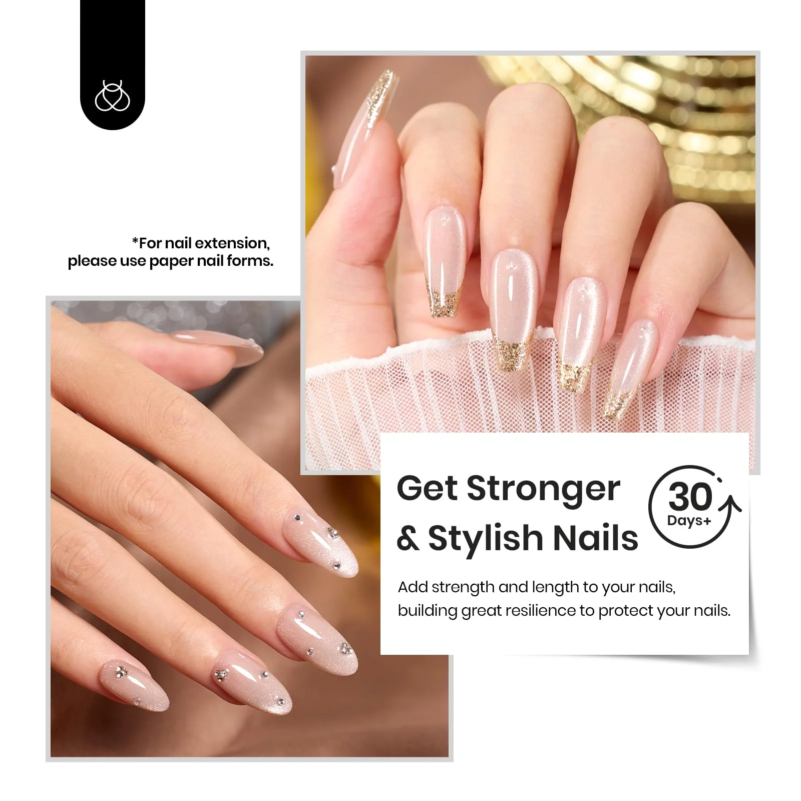 Builder Gel for Nails 7 in 1 Cat Eye Nails Nude Nail Gel Set 15ml/each - Image 6