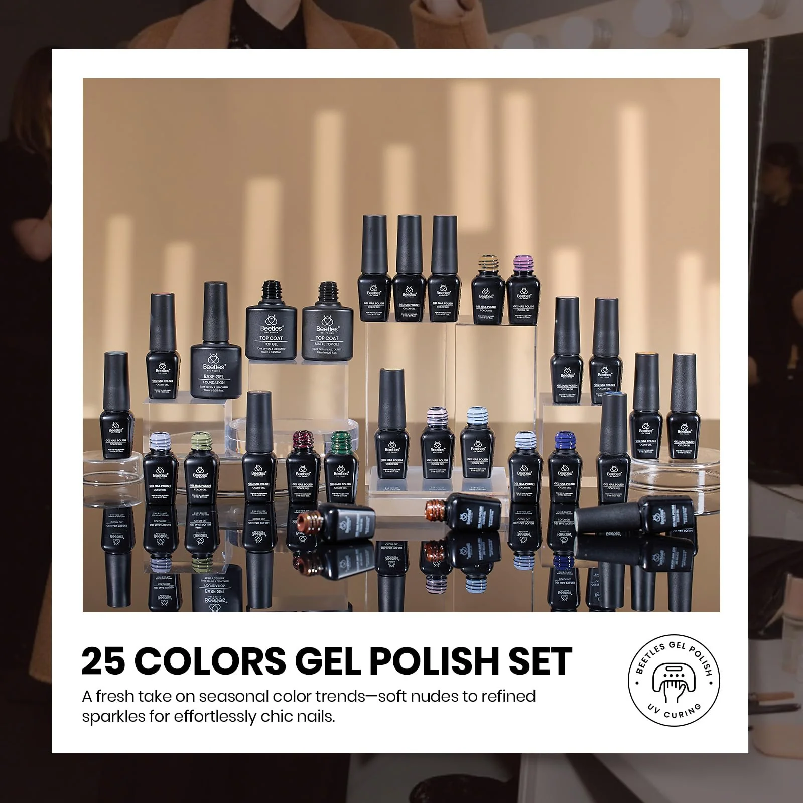 Catwalk Tonal Hues Nails  - 25 Colors Nude Brown Yellow Purple Green Glitter Gel Polish Set - Image 3