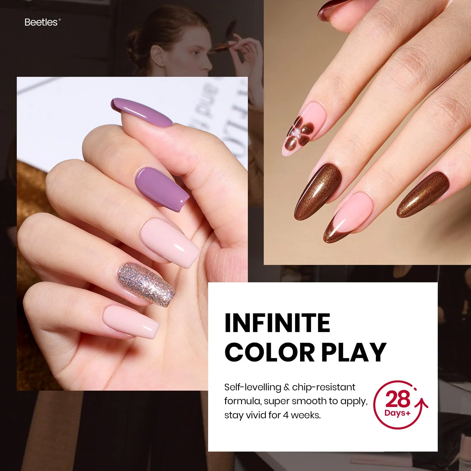 Catwalk Tonal Hues Nails  - 25 Colors Nude Brown Yellow Purple Green Glitter Gel Polish Set - Image 5