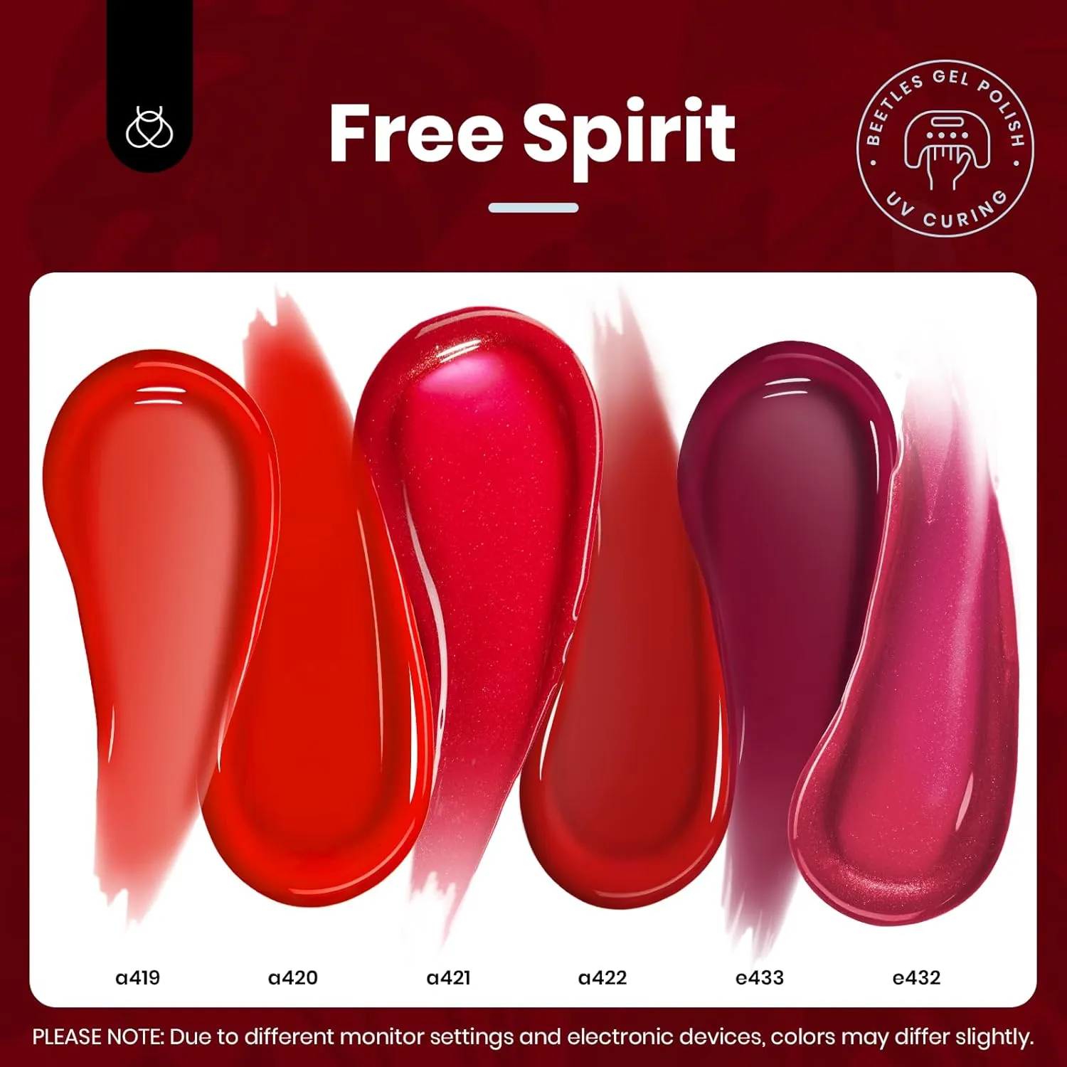 Beetles Bloody Red Holiday Nails Glitter Gel Polish Set - Image 3