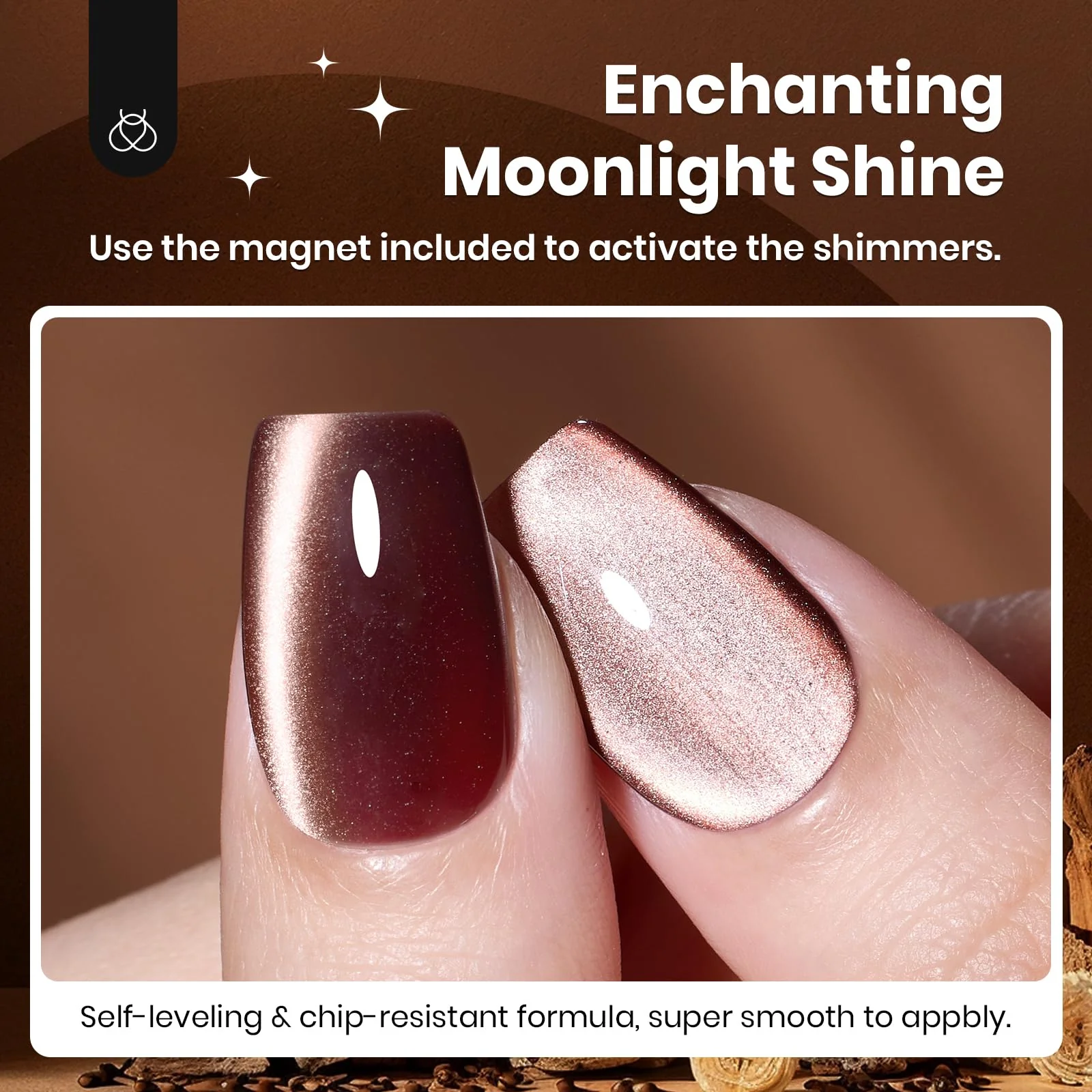 Cinnamon Girl Nails - 15ML Fall Brown Velvet Cat Eye Magnetic Glitter Gel Nail Polish - Image 6