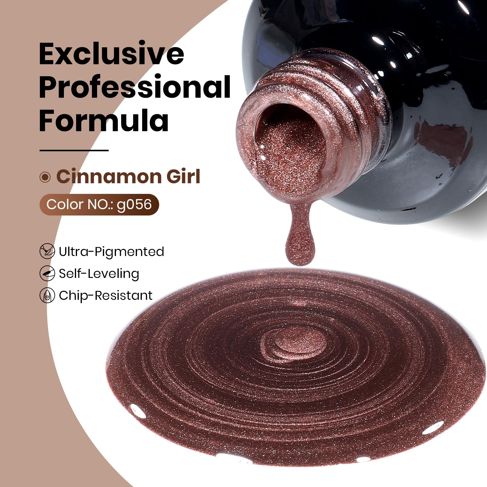 Cinnamon Girl Nails - 15ML Fall Brown Velvet Cat Eye Magnetic Glitter Gel Nail Polish - Image 7