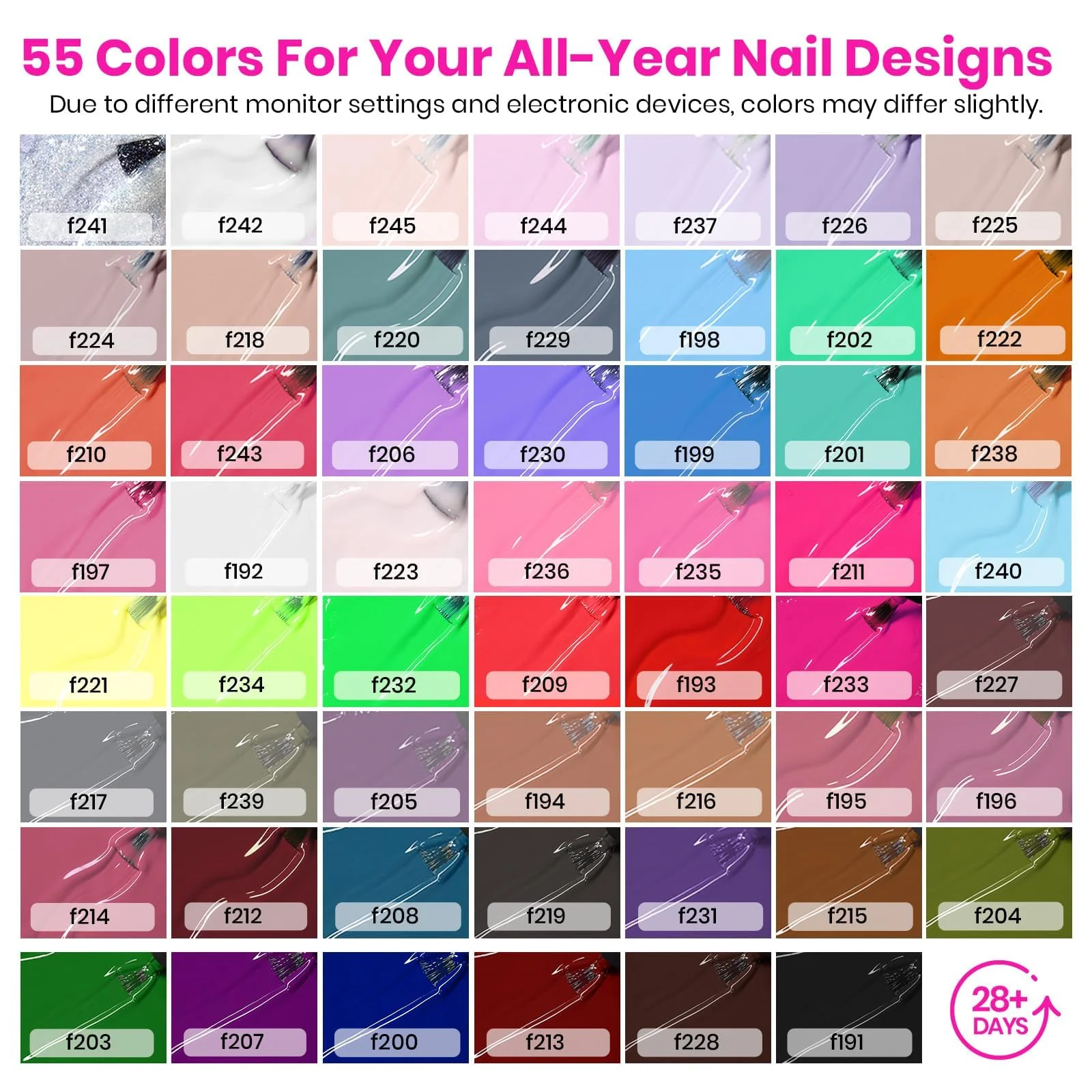 Color Enchantment Pro All in one Starter Kit Summer Nails 55 Colors Gel Nail Polish Kit(total 81pcs) - Image 2