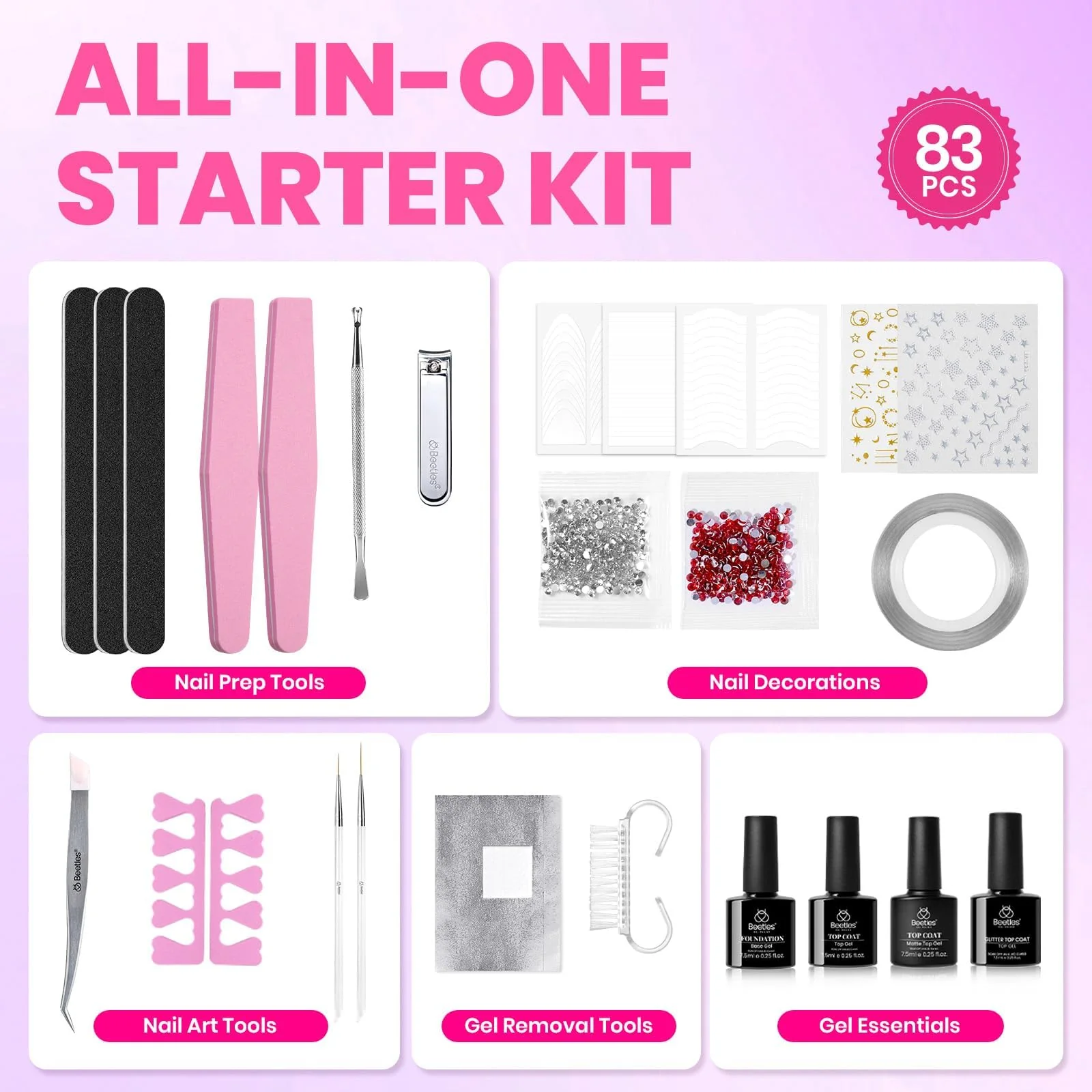 Color Enchantment Pro All in one Starter Kit Summer Nails 55 Colors Gel Nail Polish Kit(total 81pcs) - Image 5