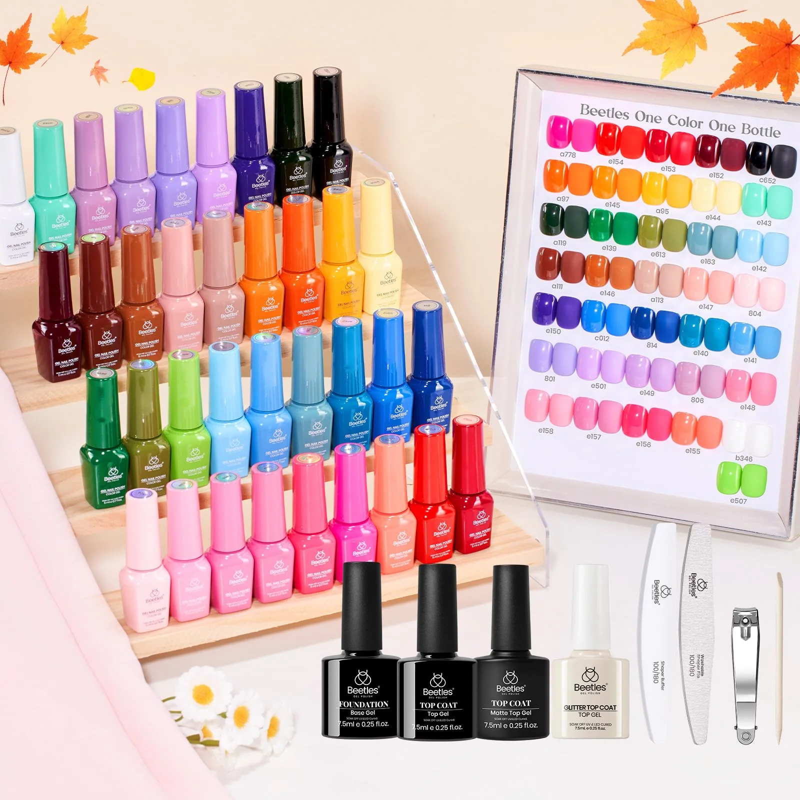 Beetles Gel Nail Starter Kit Color Sonata 36 Color All-Season All-in-One Mani Kit - Image 8