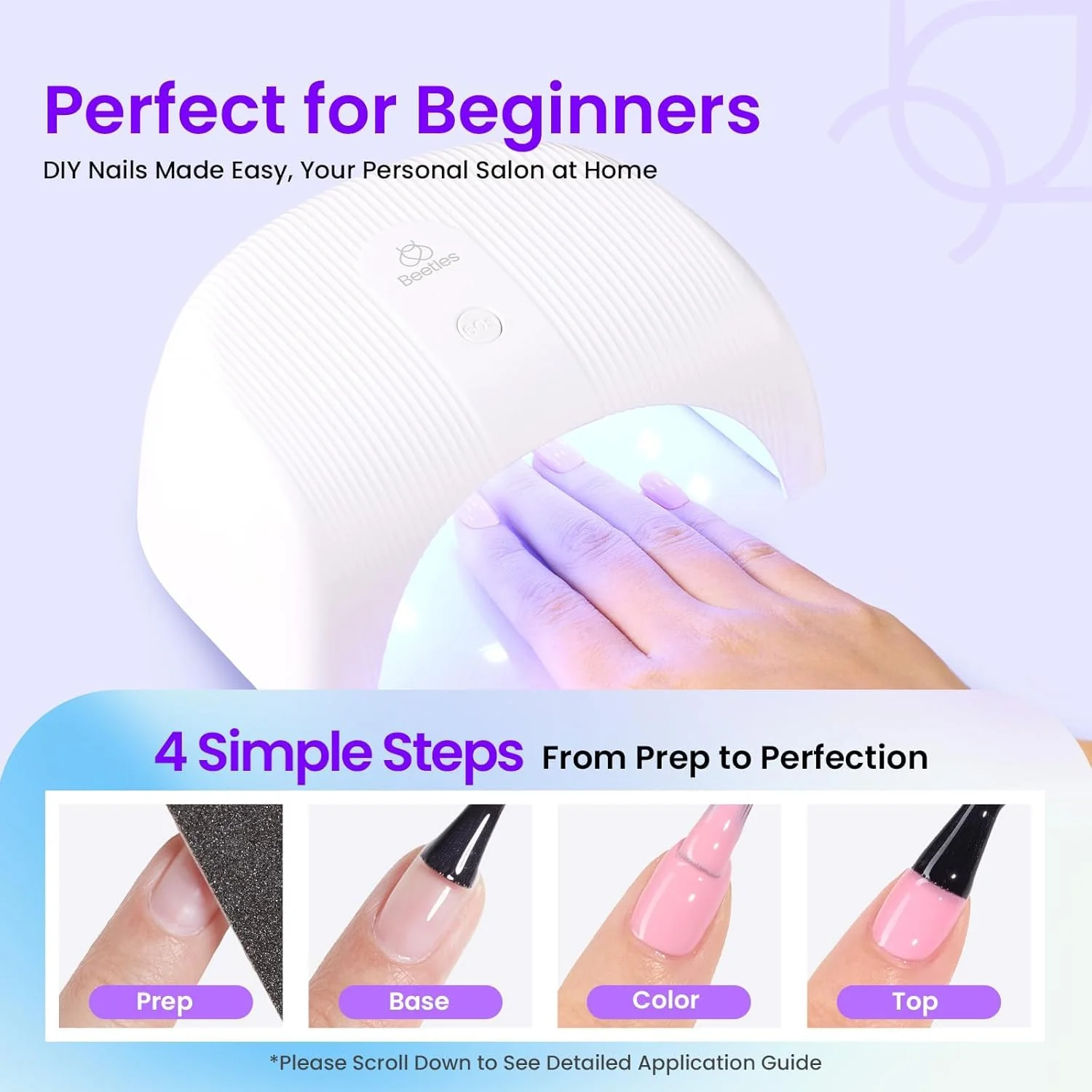 Beetles Gel Nail Starter Kit Colorful Dreamscape Starter 20 Colors 31Pcs All-in-One Mani Set - Image 2