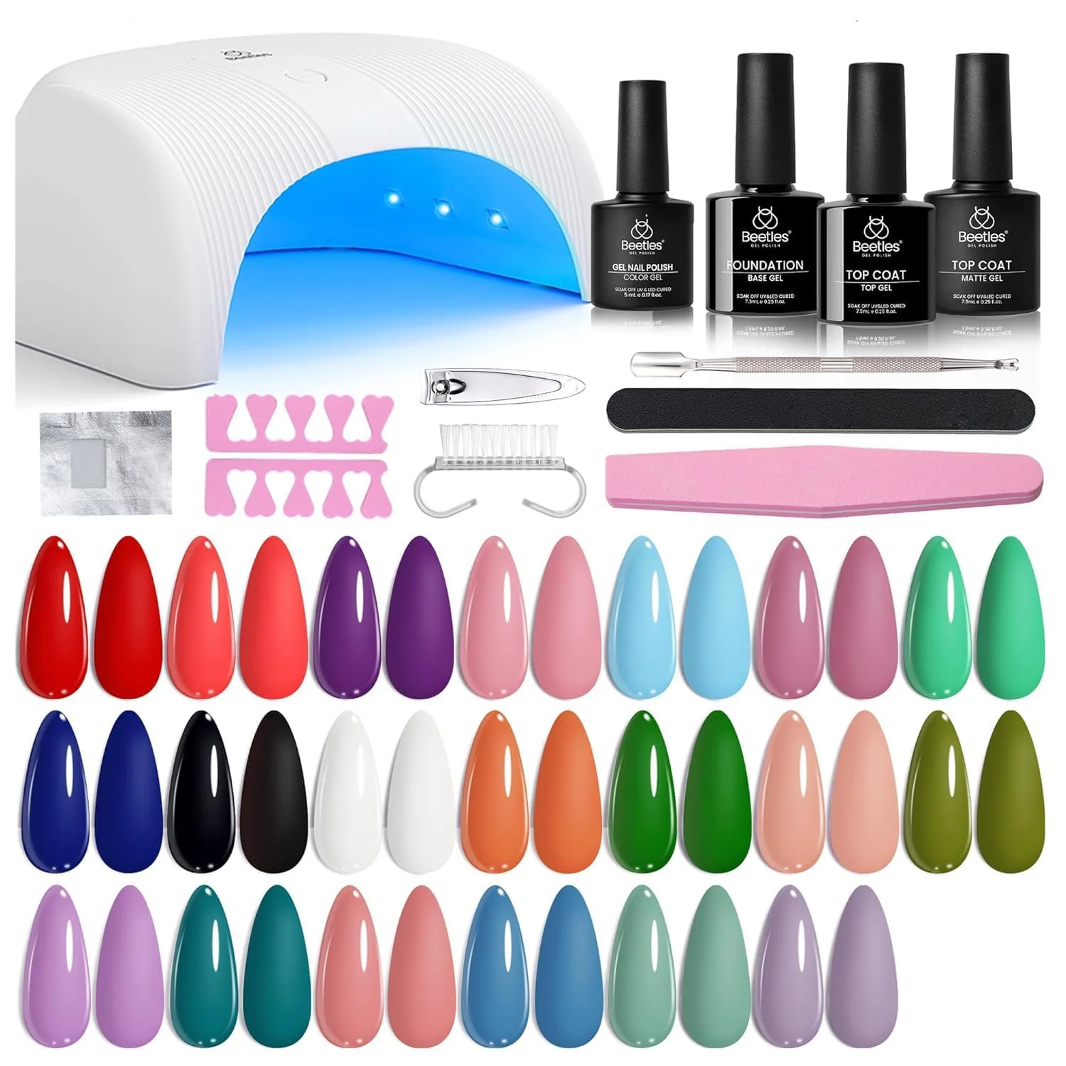 Beetles Gel Nail Starter Kit Colorful Dreamscape Starter 20 Colors 31Pcs All-in-One Mani Set - Image 8