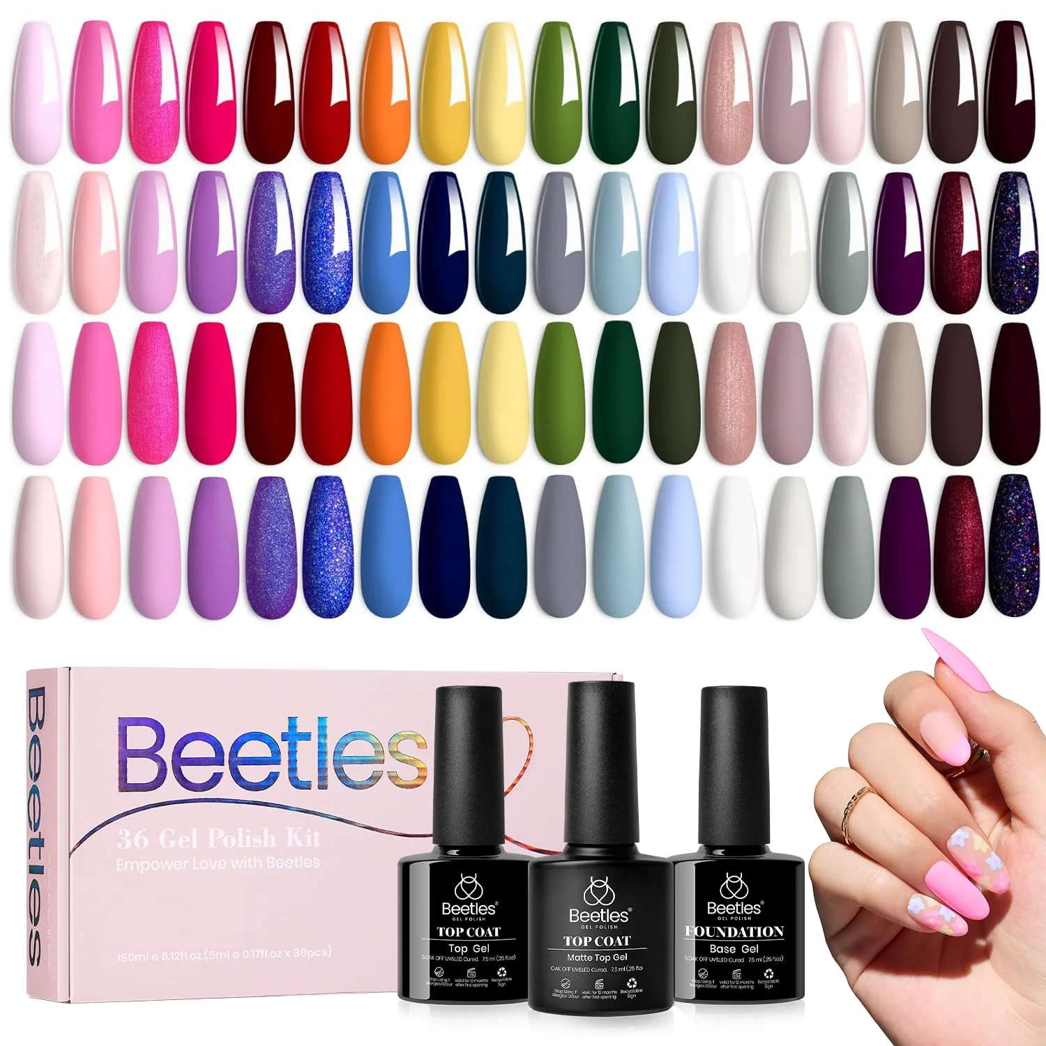 Versetile Color Palette | 36 Nail Gel Polish Colors with Base Top Coat and Gift Box- 5ml/Each Gel Colors - Image 6