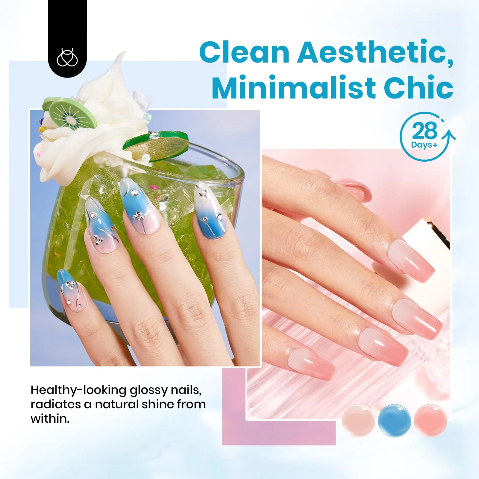Crystal Ice Collection Nails- Jelly Cat Eye Glitter 36 Gel Colors Kits - Image 4