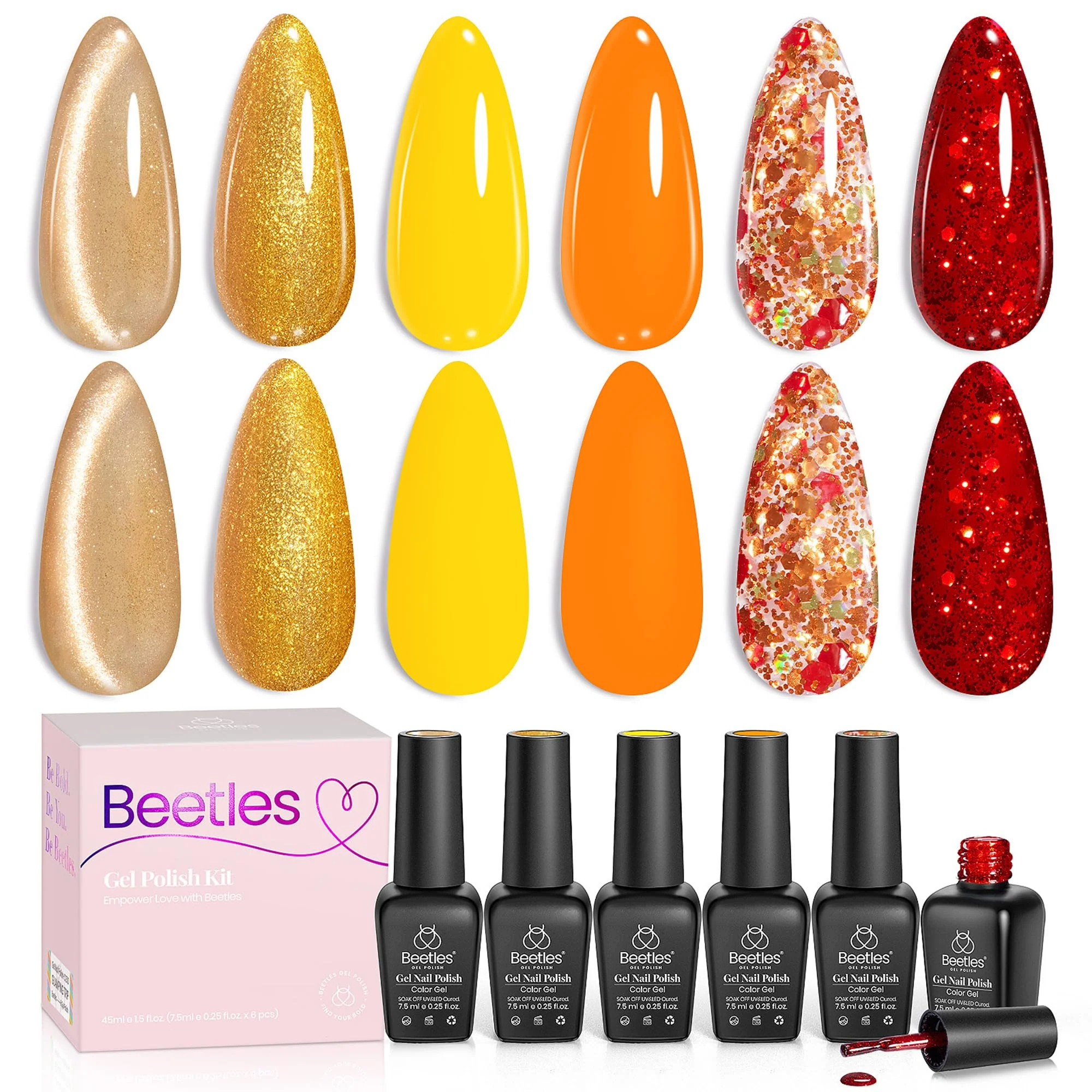 Daring Glow - 6 Colors Gold Cat Eye Fall Gel Polish Set - Image 8