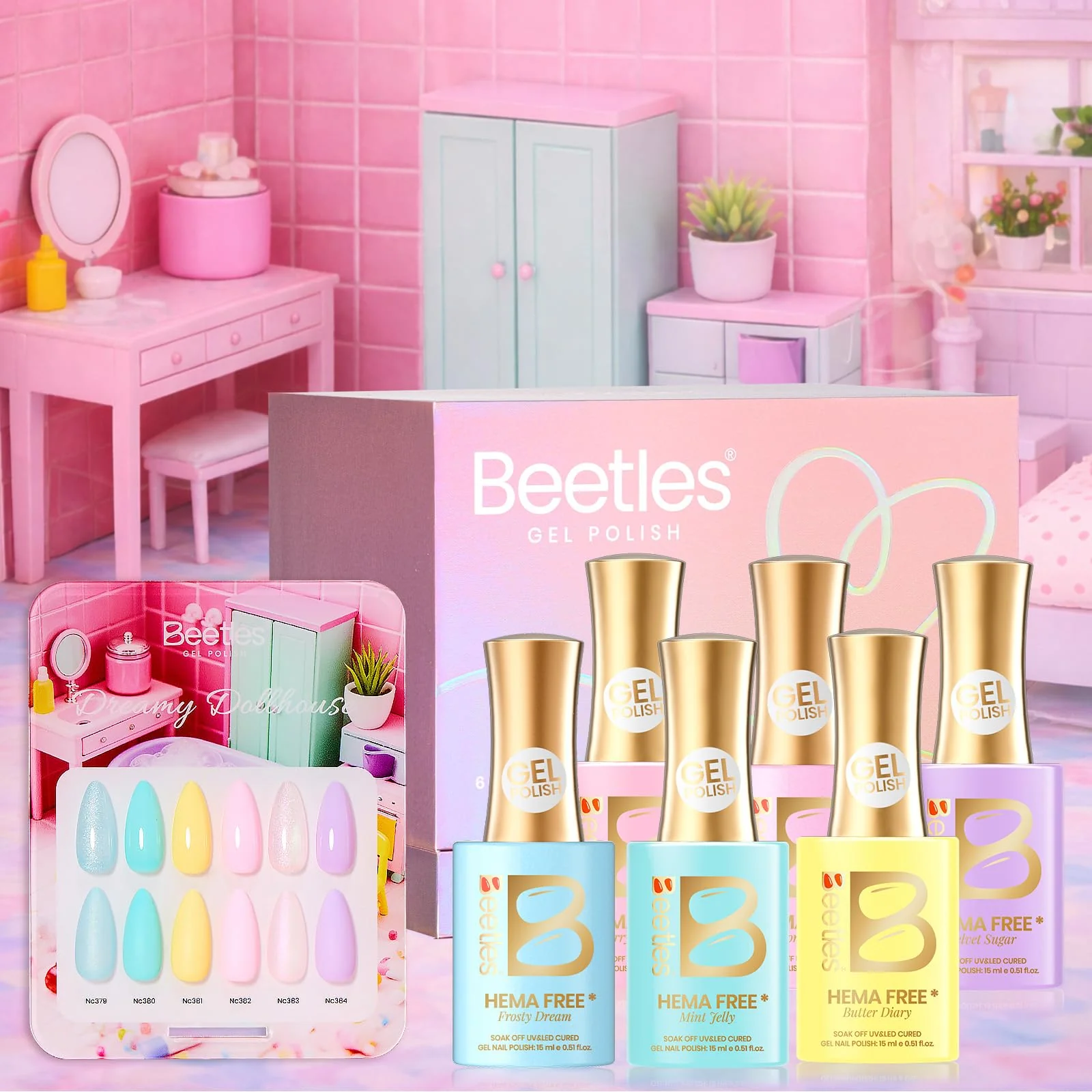 Dreamy Dollhouse 6 Colors Beetles Hema Free Summer Nails Gel Polish Set 15ML - Image 4