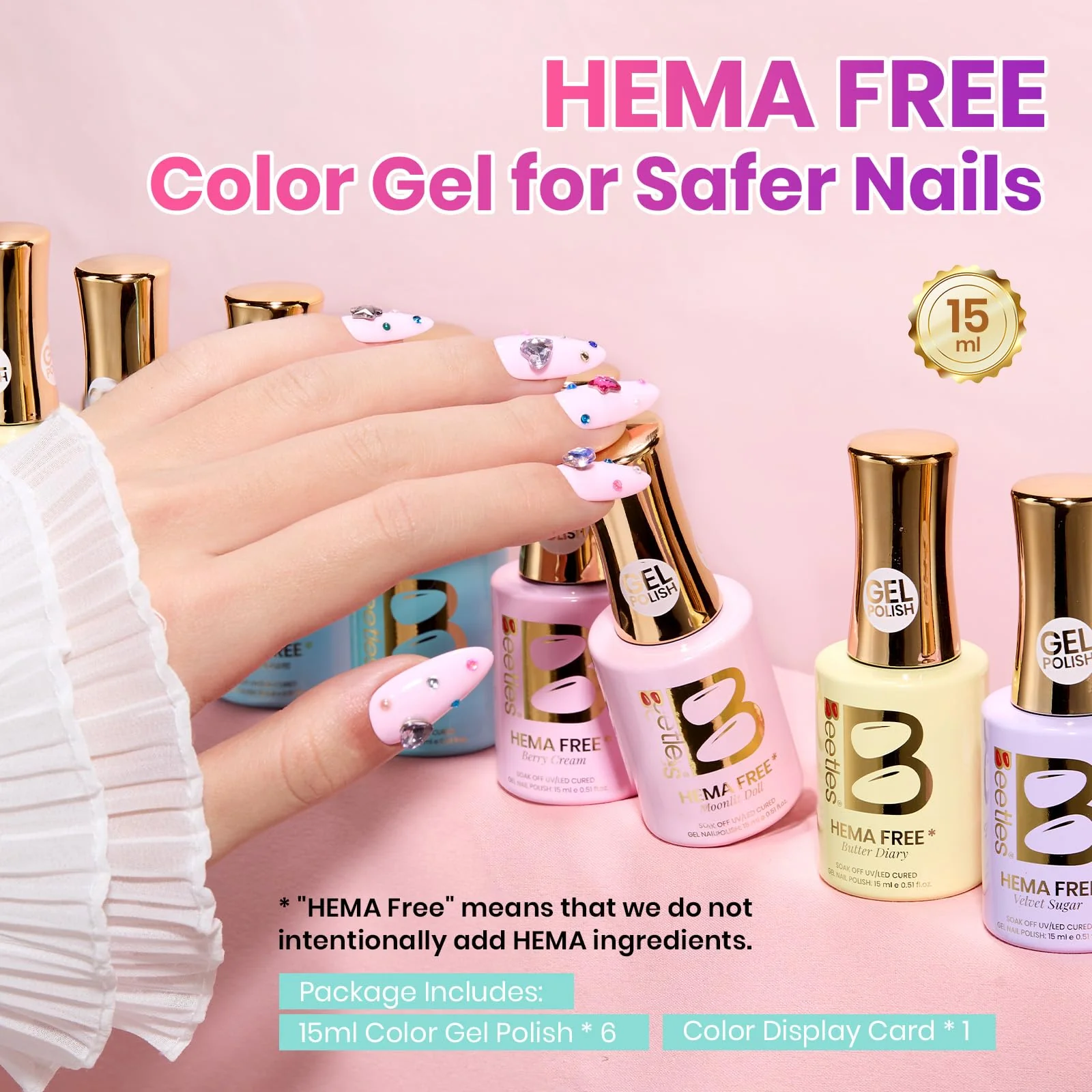 Dreamy Dollhouse 6 Colors Beetles Hema Free Summer Nails Gel Polish Set 15ML - Image 7