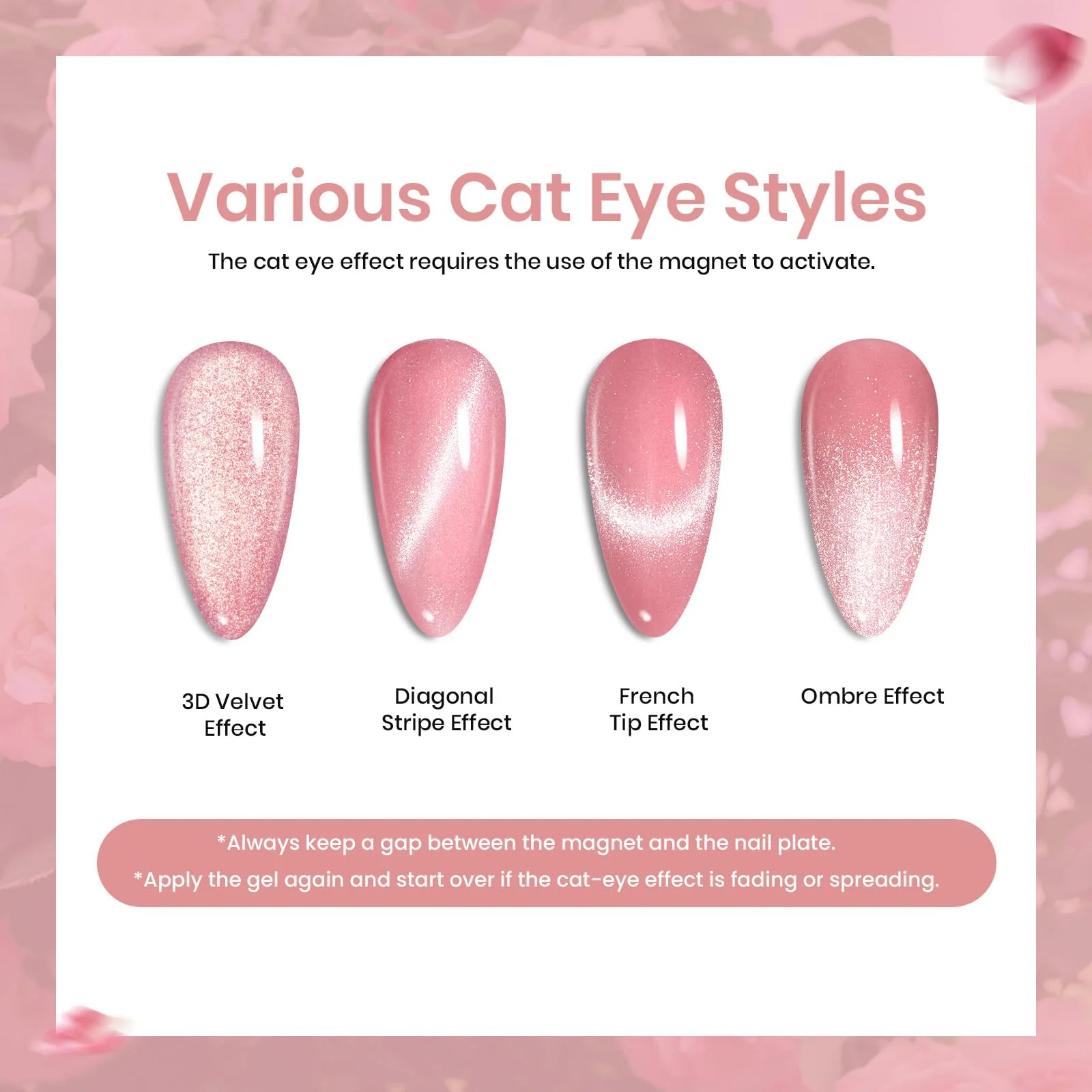 Beetles Gel Nail Starter Kit Dust Rose 4 Colors Pink Champagne Cat Eye All-in-One Mani Set - Image 3