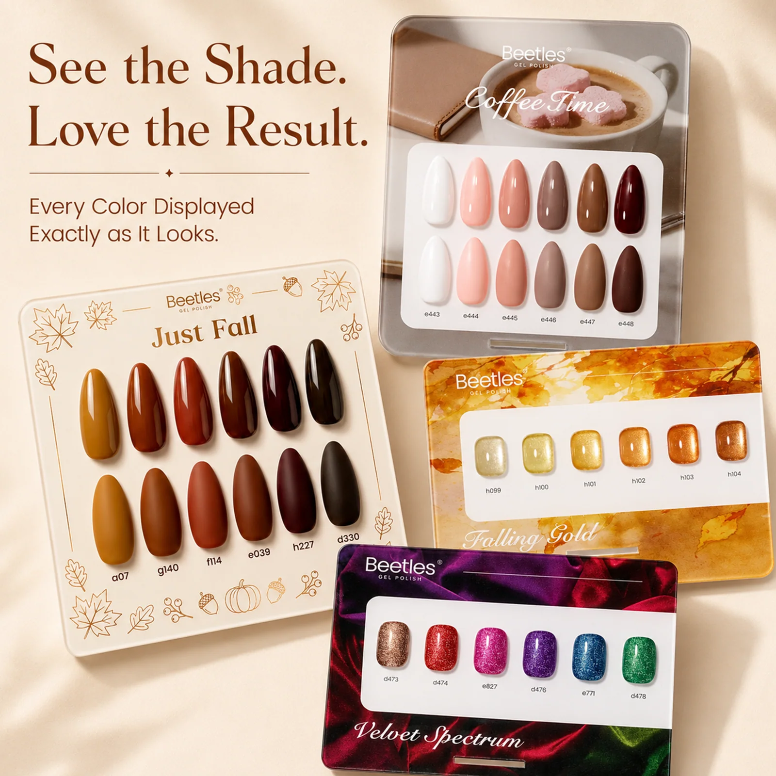 (Each 15ml) Harvest Glow - Beetles 24 Colors Autumn Winter Nails Gel Polish Set With Display Color Card - Image 3