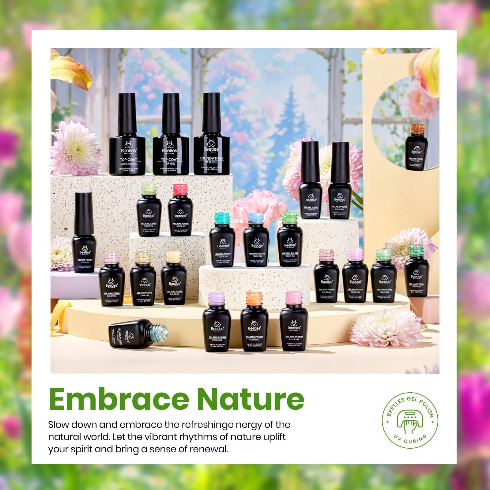 Embrace Nature With Dried Flower And Gold Foil- 20 Colors Gel Nail Polish Summer Nails Set - Image 3