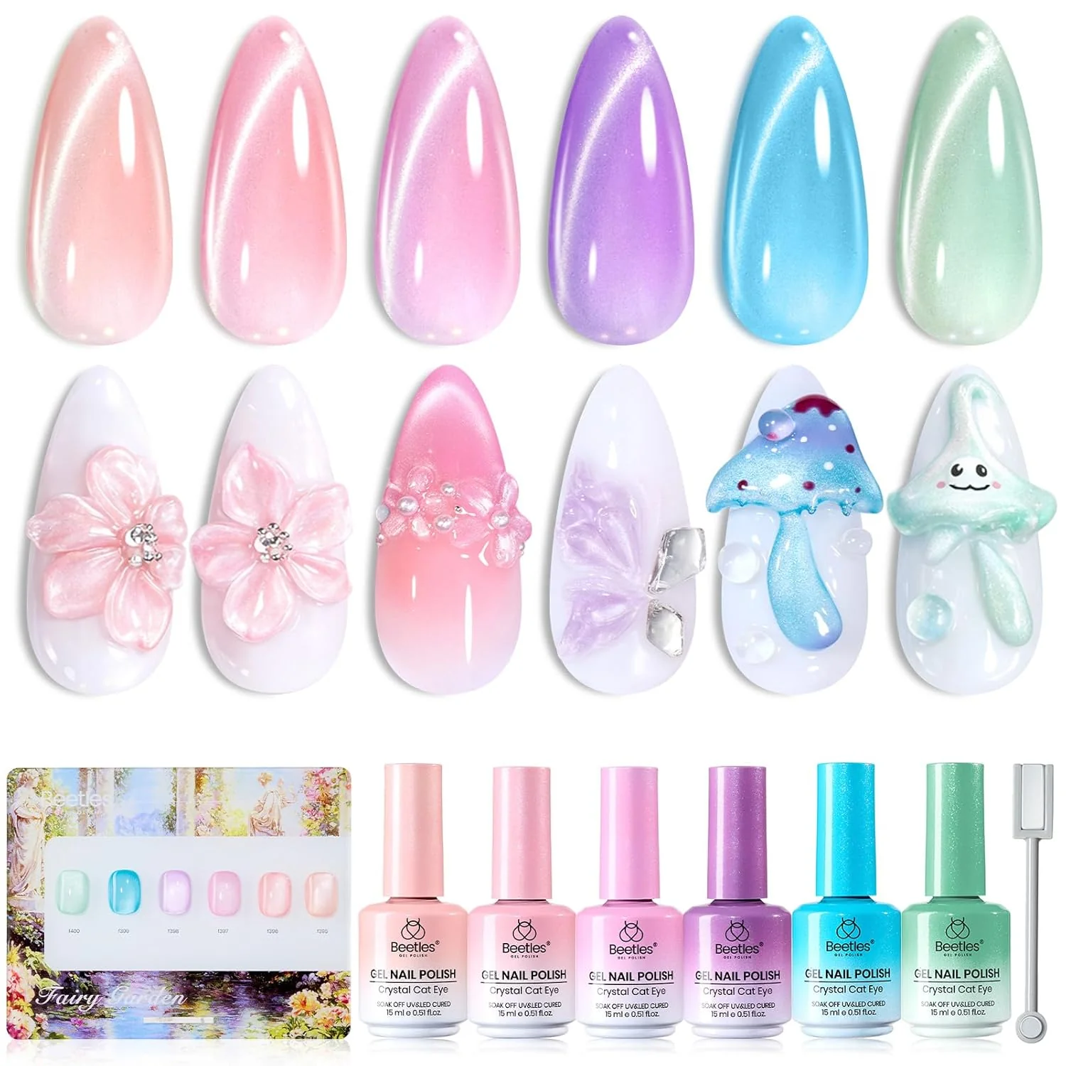 Fairy Garden- Summer Nails 6 Colors Cat Eye Gel Nail Polish Set