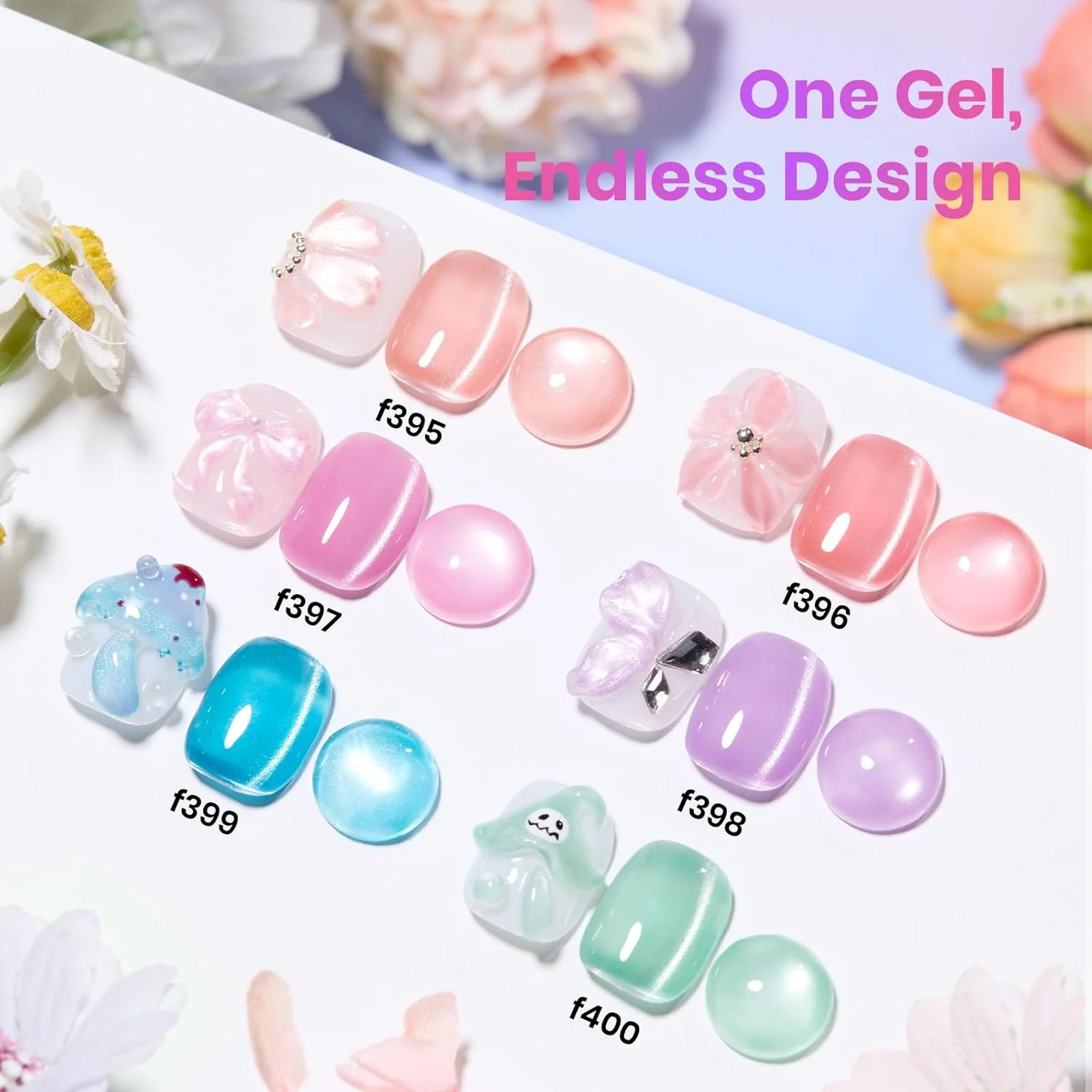 Fairy Garden- Summer Nails 6 Colors Cat Eye Gel Nail Polish Set - Image 3