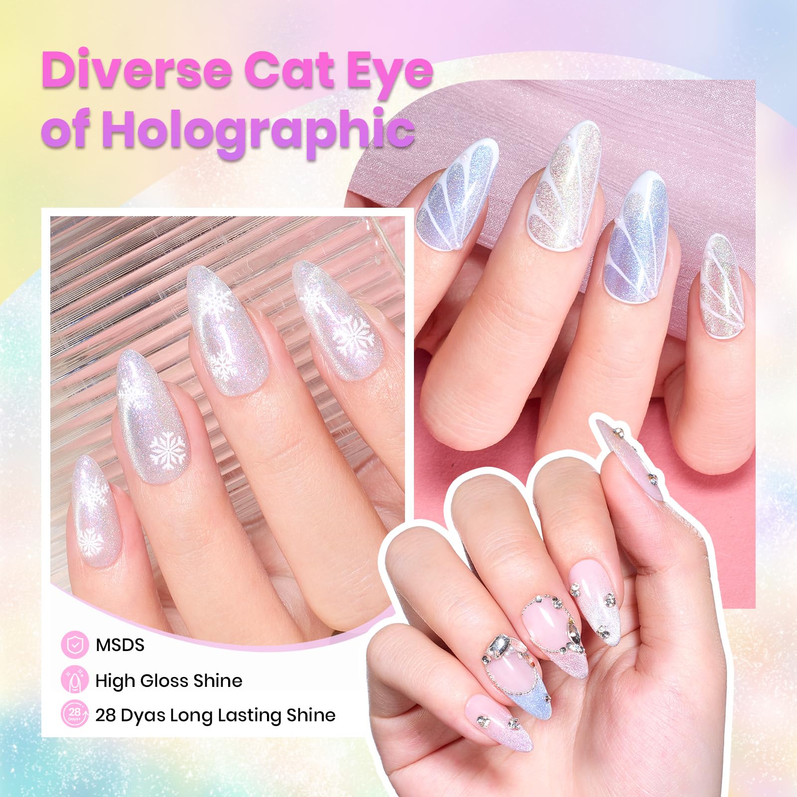 Fairy's Descent - Beetles Chameleon Cat Eye Nails 6 Colors Gel Polish Summer Nails Set - Image 6
