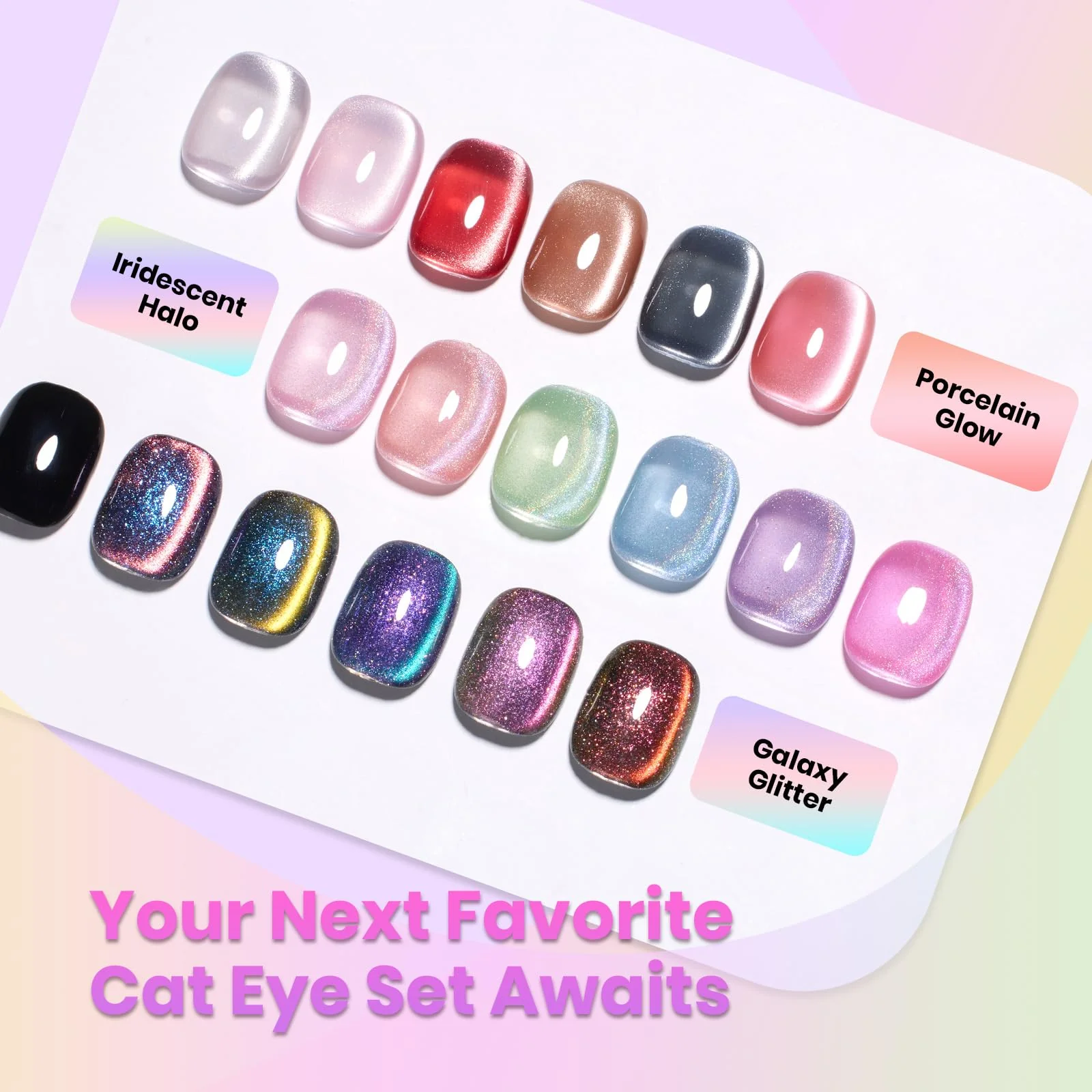 Fairy's Descent - Beetles Chameleon Cat Eye Nails 6 Colors Gel Polish Summer Nails Set - Image 9