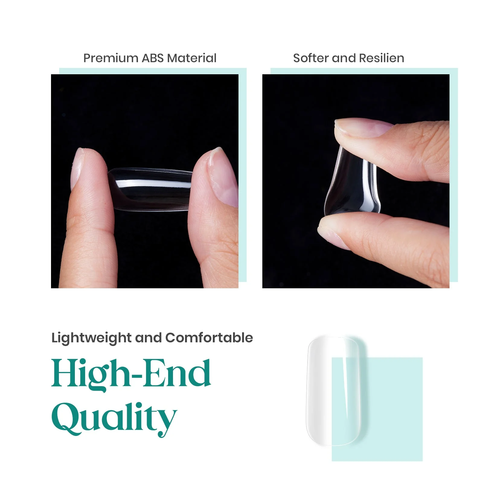 Medium Square Pre-shaped Nail Gelly Tips-500pcs #060 - Image 3