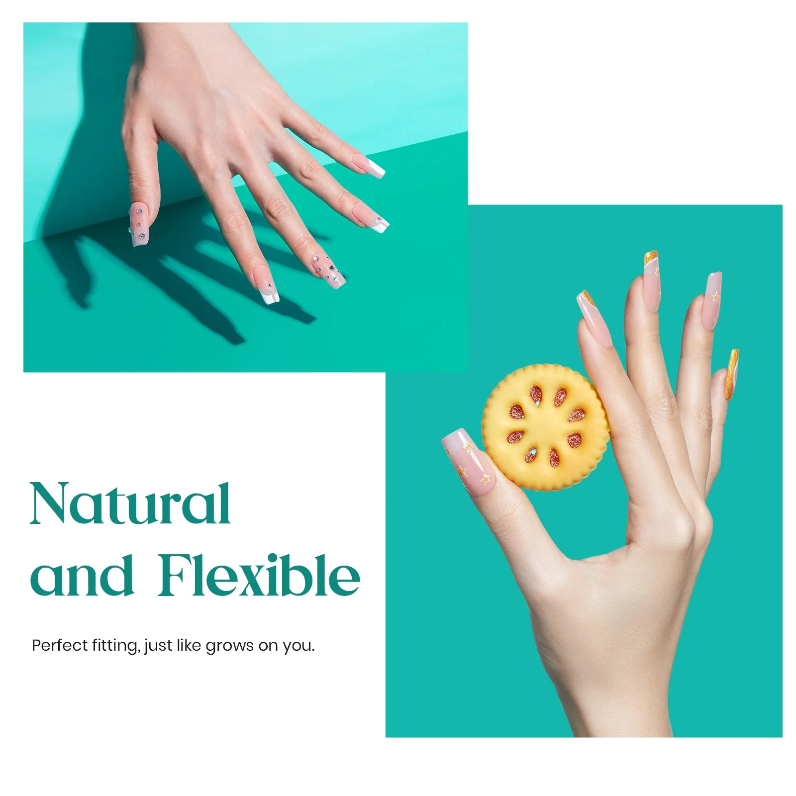 Medium Square Pre-shaped Nail Gelly Tips-500pcs #060 - Image 5