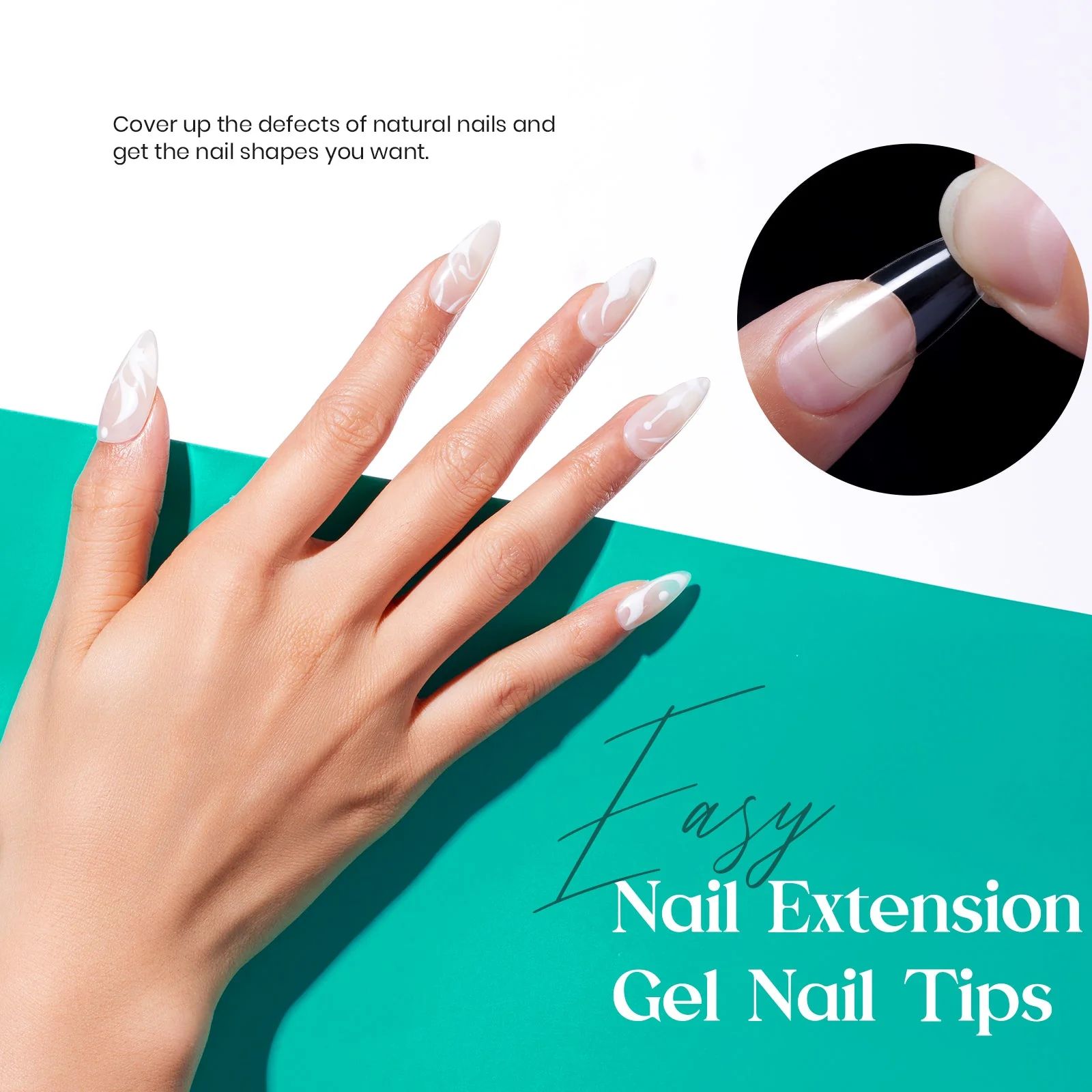 Medium Almond Pre-shaped Nail Gelly Tips-500pcs#061 - Image 4