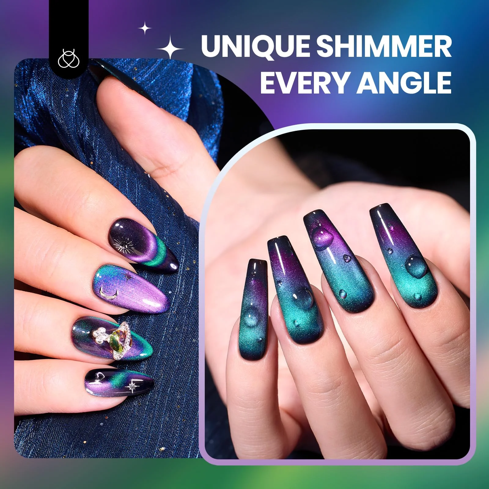 Double Magic 9D Galaxy Drift Cat Eye Nails - 15ml Gel Polish Silver Nail Colors - Image 4