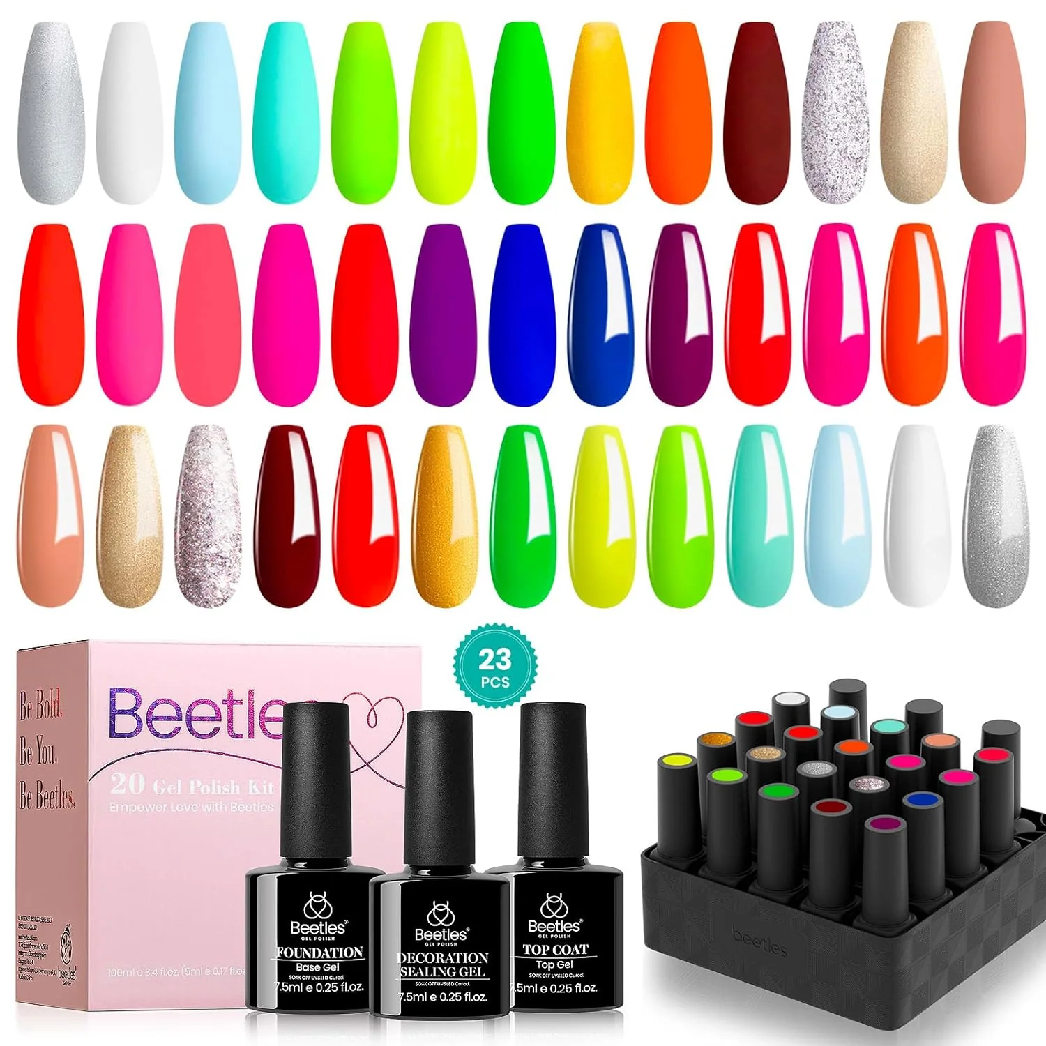 Neon City - 20 Gel Colors Set with Top and Base Coat (5ml/Each) - Image 6